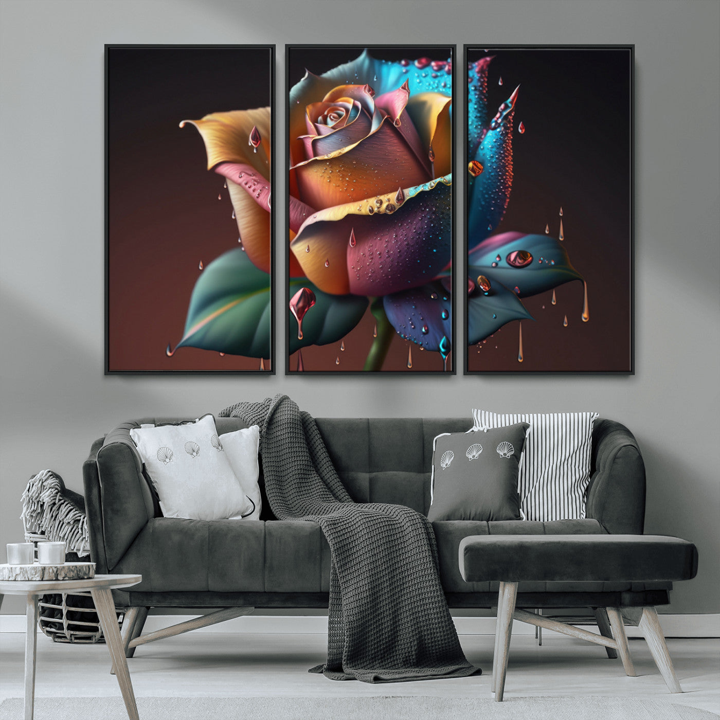 MGV-FC-48X32-3P - Abstract Rose Wall Art Canvas Print