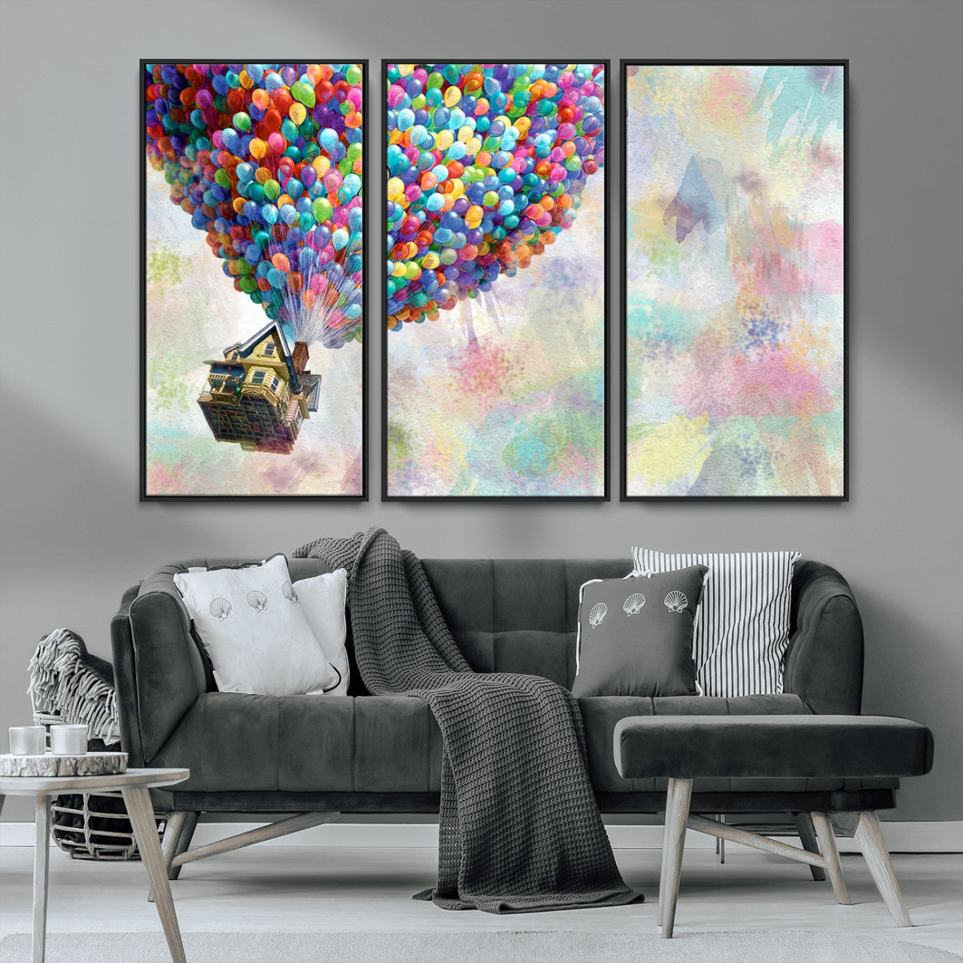 MGV-FC-48X32-3P - Up Pixar Poster, Look Up Pixar Wall Art, Up Pixar Canvas, Kids Play Game Room Decor Wall Art