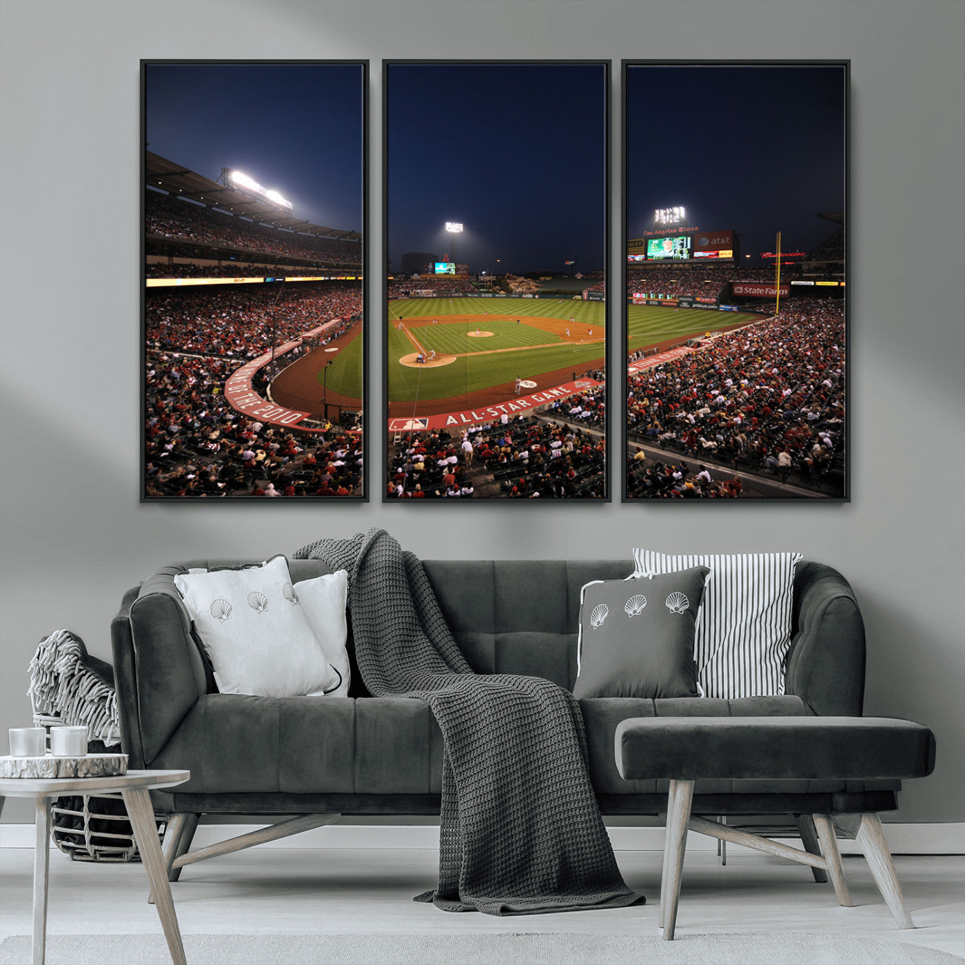 MGV-FC-48X32-3P - Los Angeles Angels Baseball Team Print - Anaheim Angel Stadium Wall Art Canvas Print