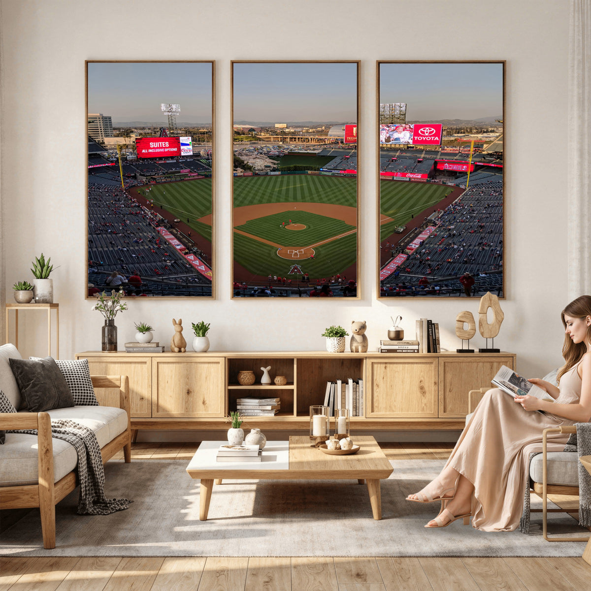 45864-MGV-CV-36X24 - Los Angeles Angels Baseball Canvas Print, Anaheim Angel Stadium Wall Art