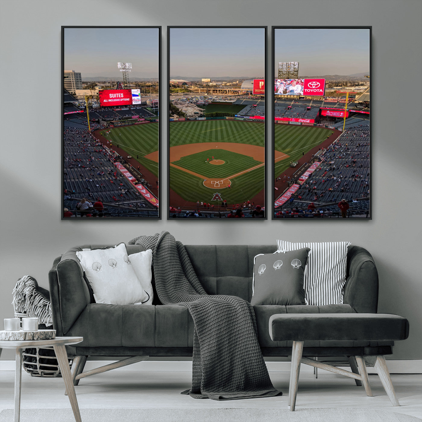 MGV-FC-48X32-3P - Los Angeles Angels Baseball Canvas Print - Anaheim Angel Stadium Wall Art Canvas Print