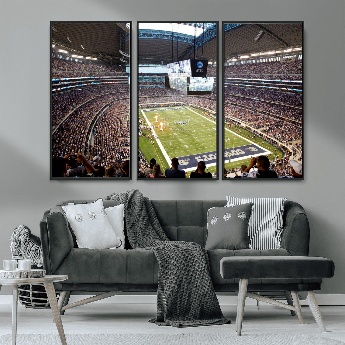 MGV-FC-48X32-3P - Dallas Cowboys Football Team Print - Arlington AT&T Stadium Wall Art Canvas Print
