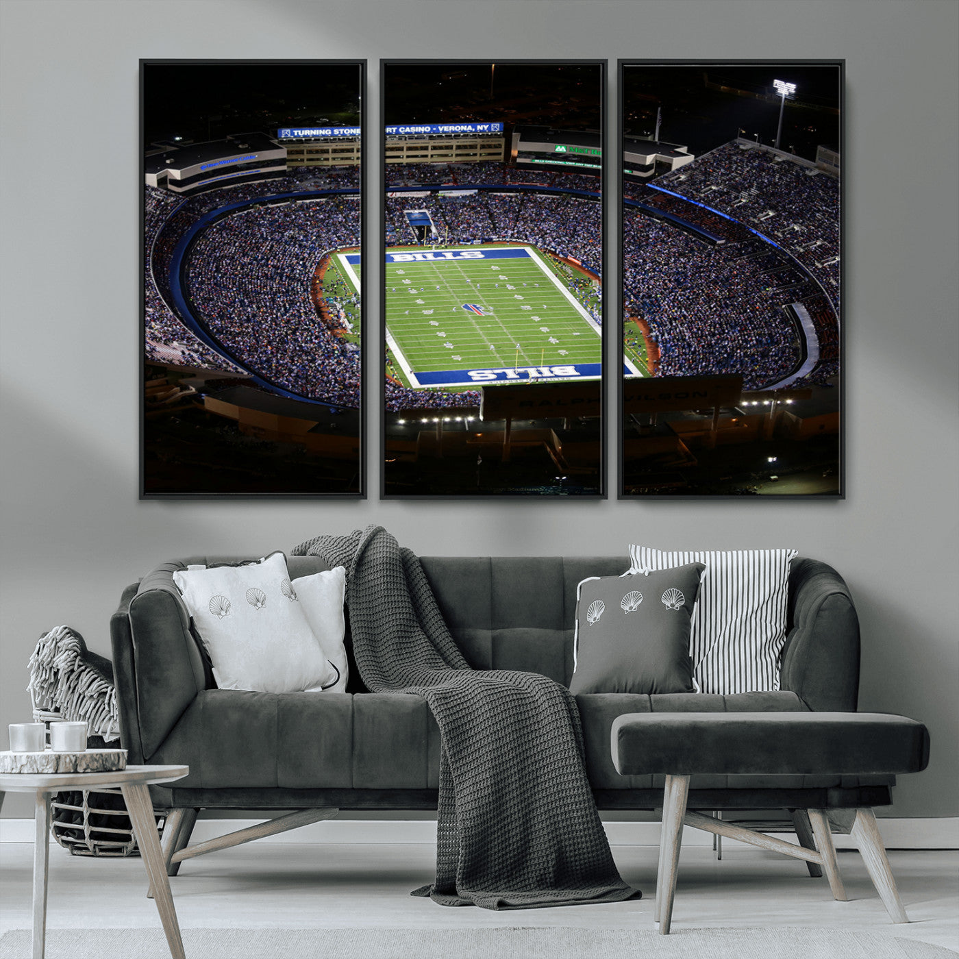 MGV-FC-48X32-3P - Buffalo Bills NFL Football Team Print - Highmark Stadium Wall Art Canvas Print