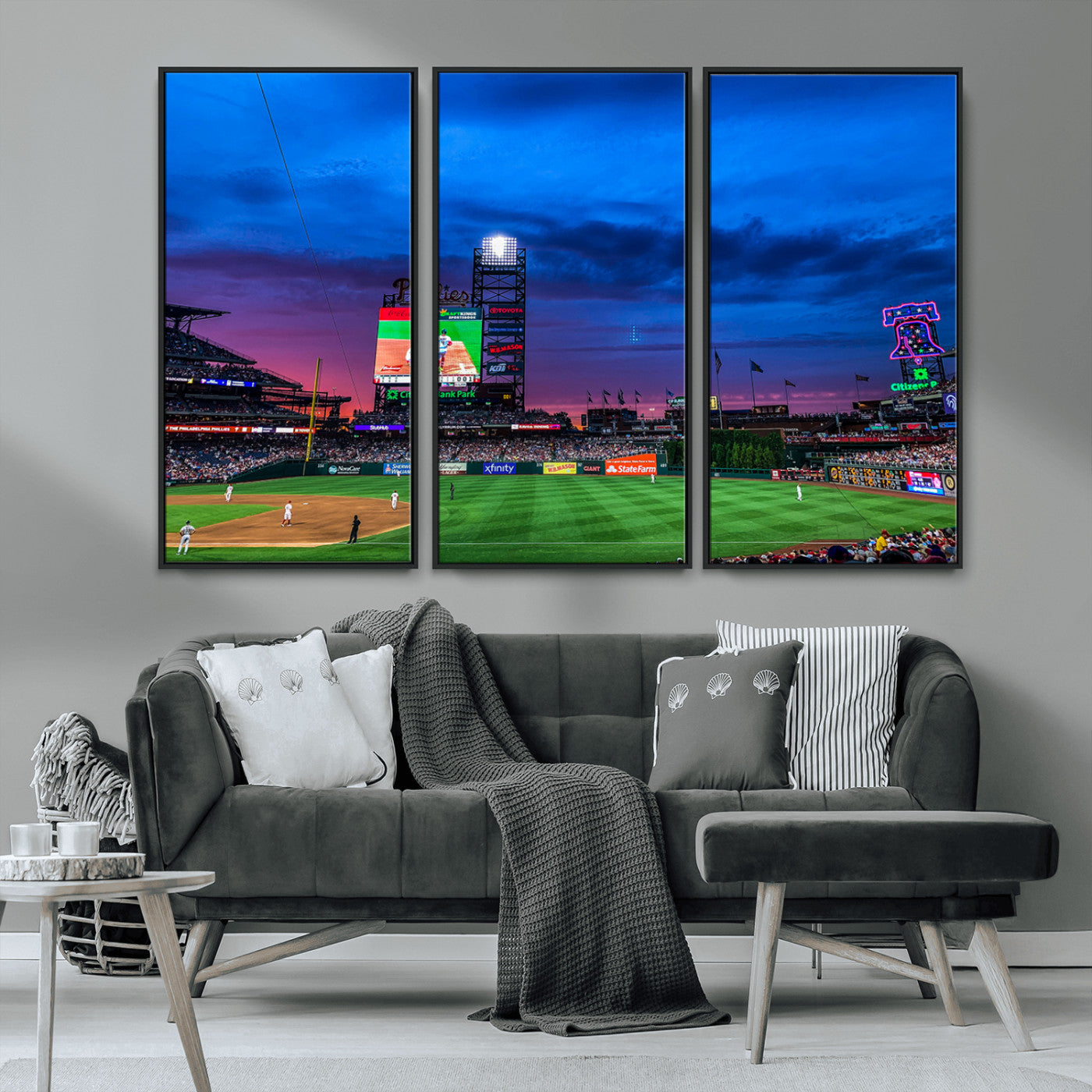 MGV-FC-48X32-3P - Philadelphia Phillies Baseball Team Print - Philadelphia Citizens Bank Park Stadium Canvas Wall Art