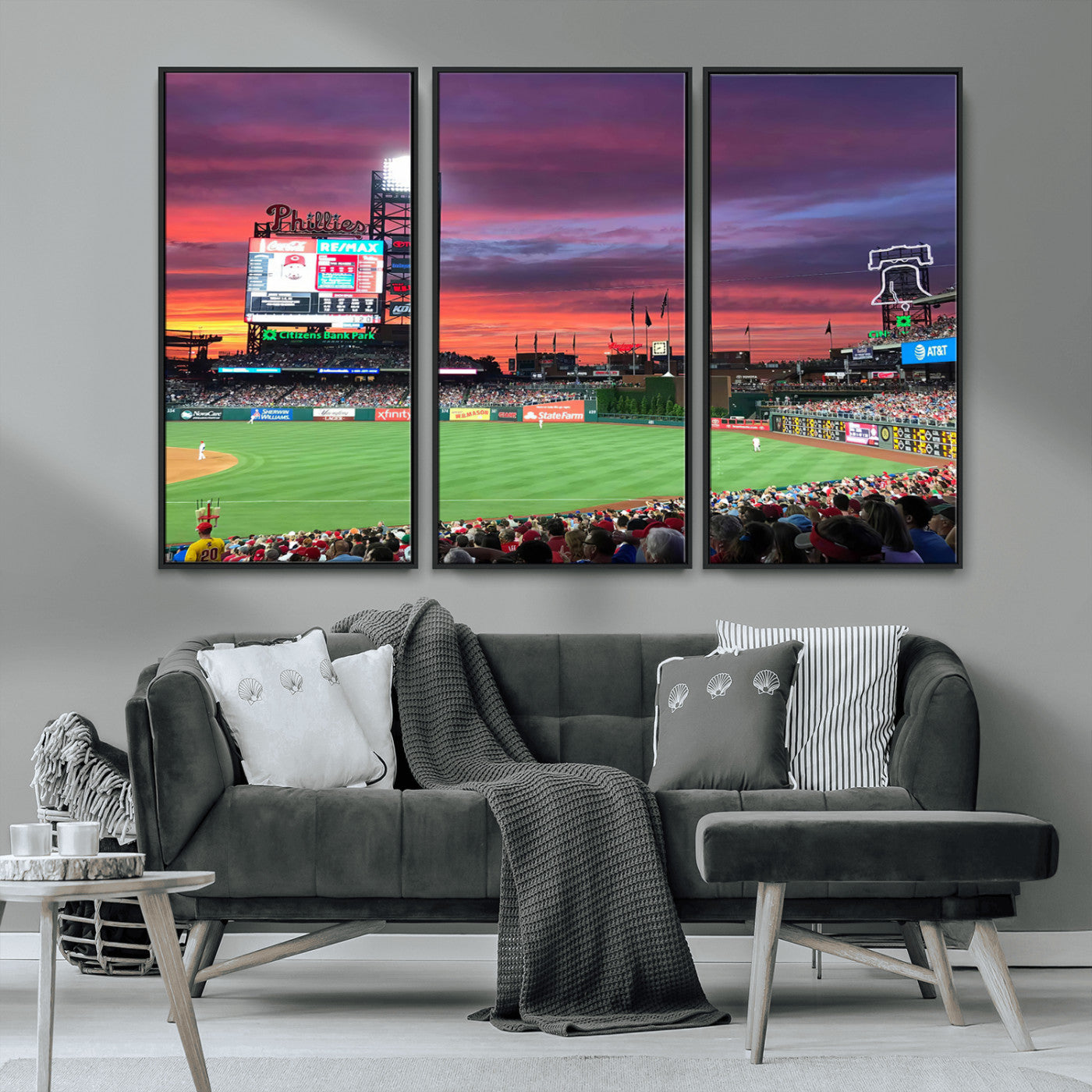 MGV-FC-48X32-3P - Philadelphia Phillies Baseball Team Print - Philadelphia Citizens Bank Park Stadium Wall Art Canvas
