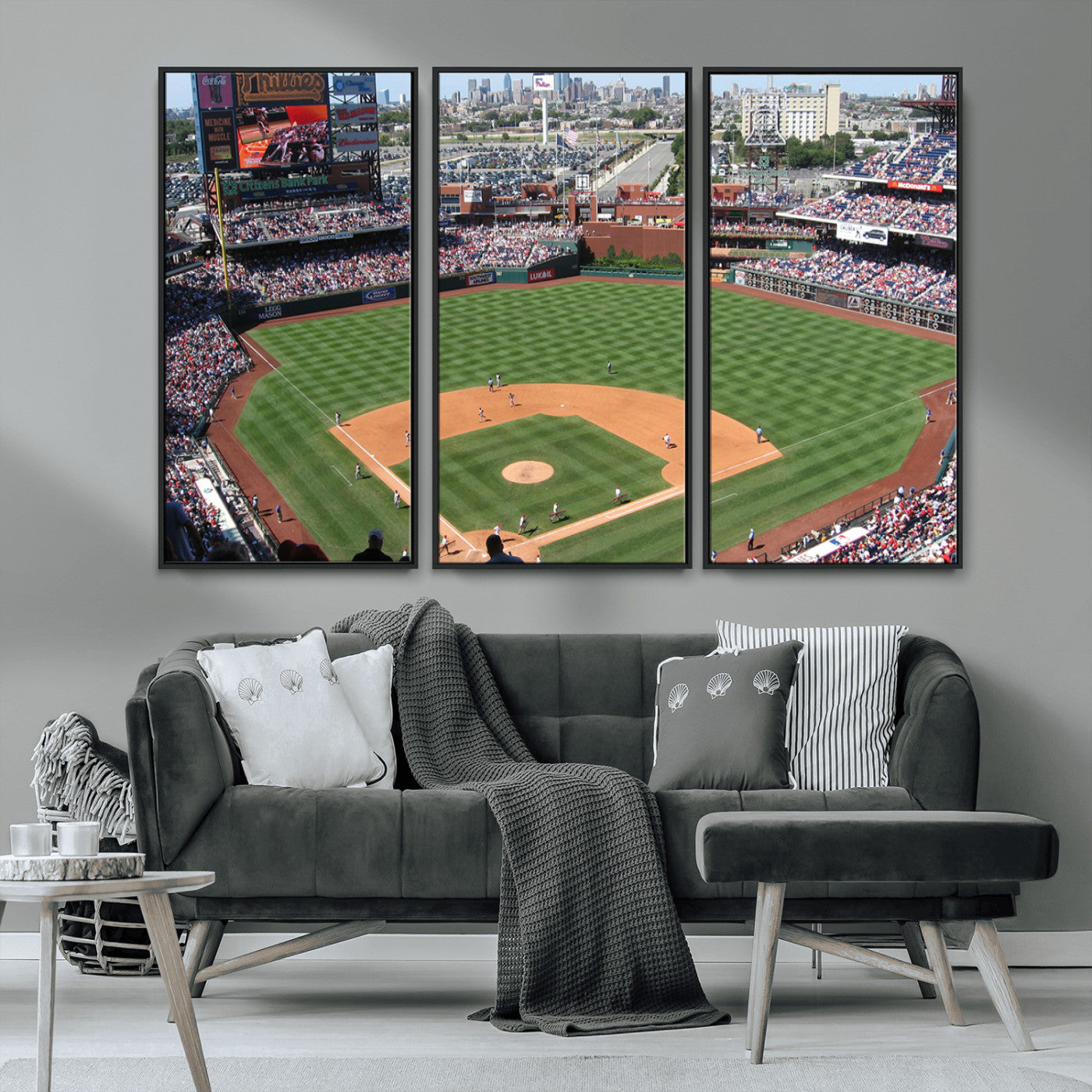 MGV-FC-48X32-3P - Philadelphia Phillies Baseball Team Print - Philadelphia Citizens Bank Park Stadium Wall Art Canvas