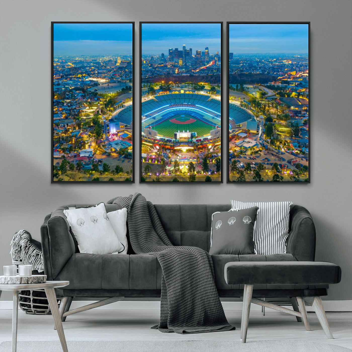 MGV-FC-48X32-3P - Los Angeles Dodgers Wall Art Canvas, Dodger Stadium Wall Art Canvas Print - MLB Baseball Stadium