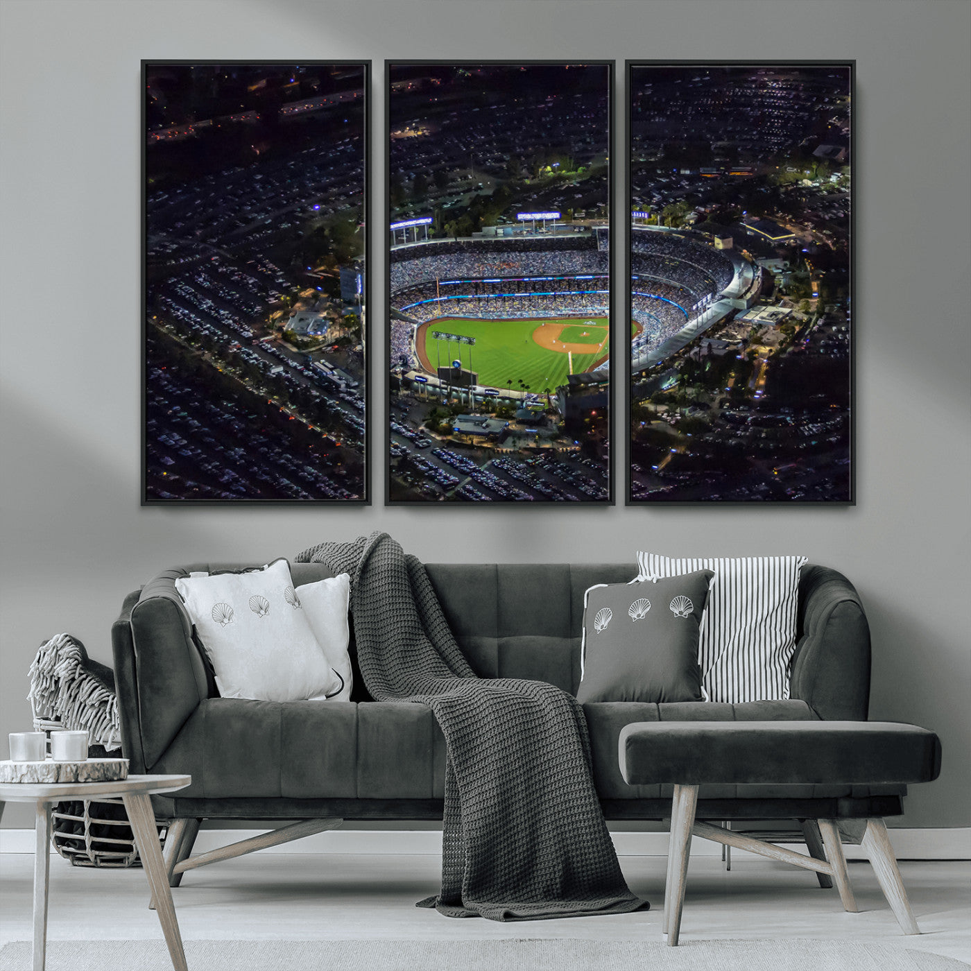 MGV-FC-48X32-3P - Los Angeles Dodgers Dodger Stadium Wall Art Canvas Print - MLB Baseball Stadium