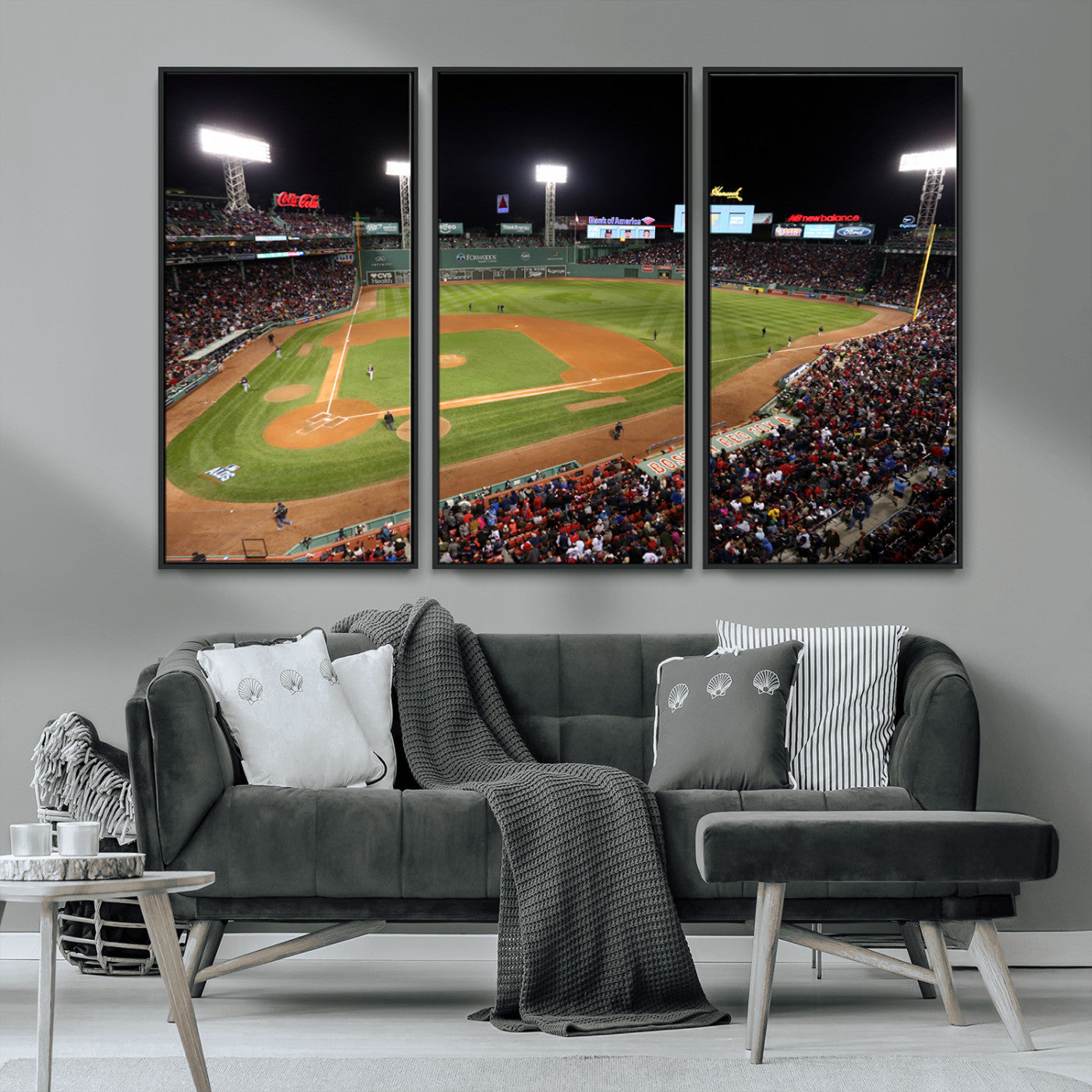 MGV-FC-48X32-3P - Boston Red Sox Baseball Team Print - Massachusetts Fenway Park Stadium Wall Art Canvas Print