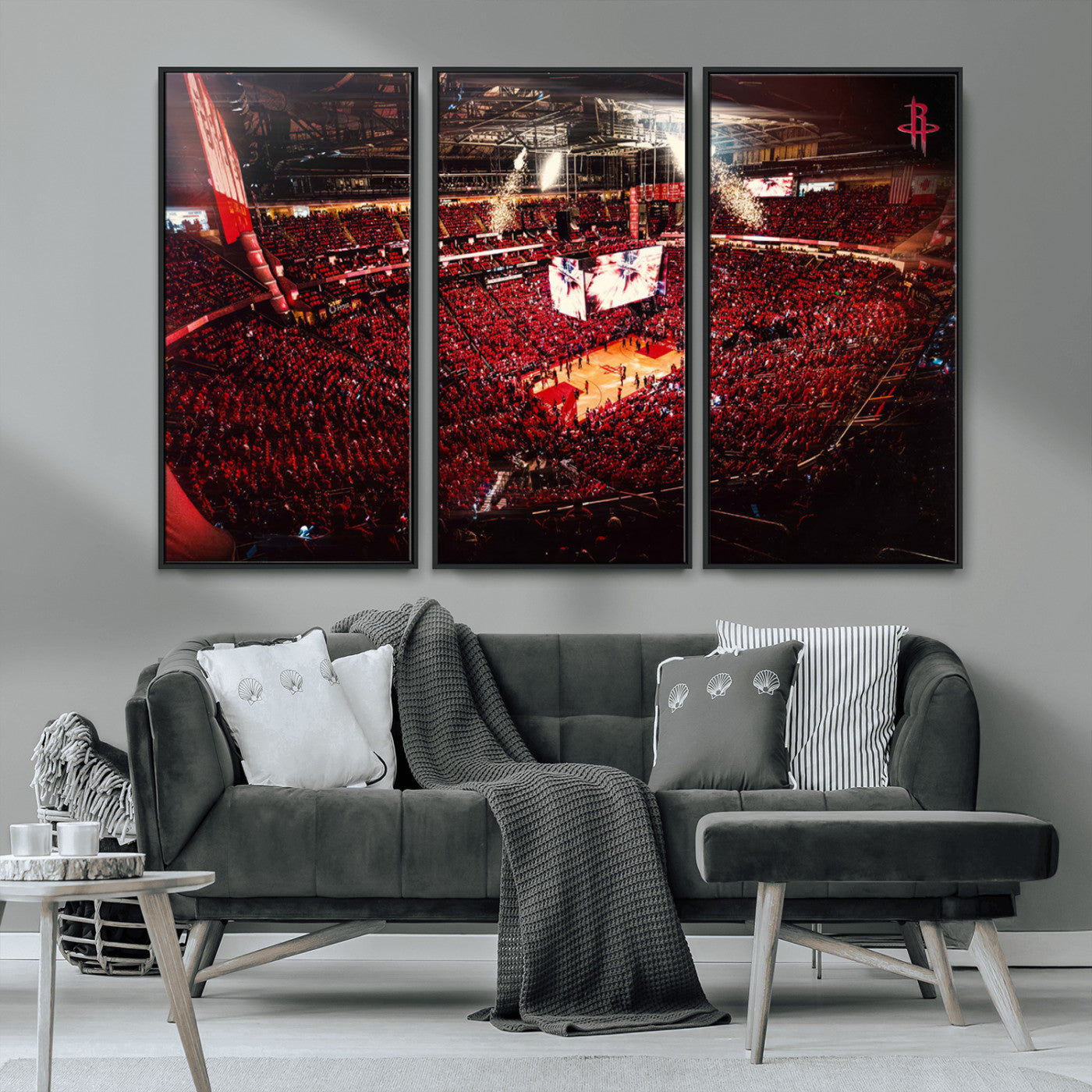 MGV-FC-48X32-3P - Houston Rockets Basketball Team Print Canvas- Houston Toyota Center Stadium Wall Art Canvas Print