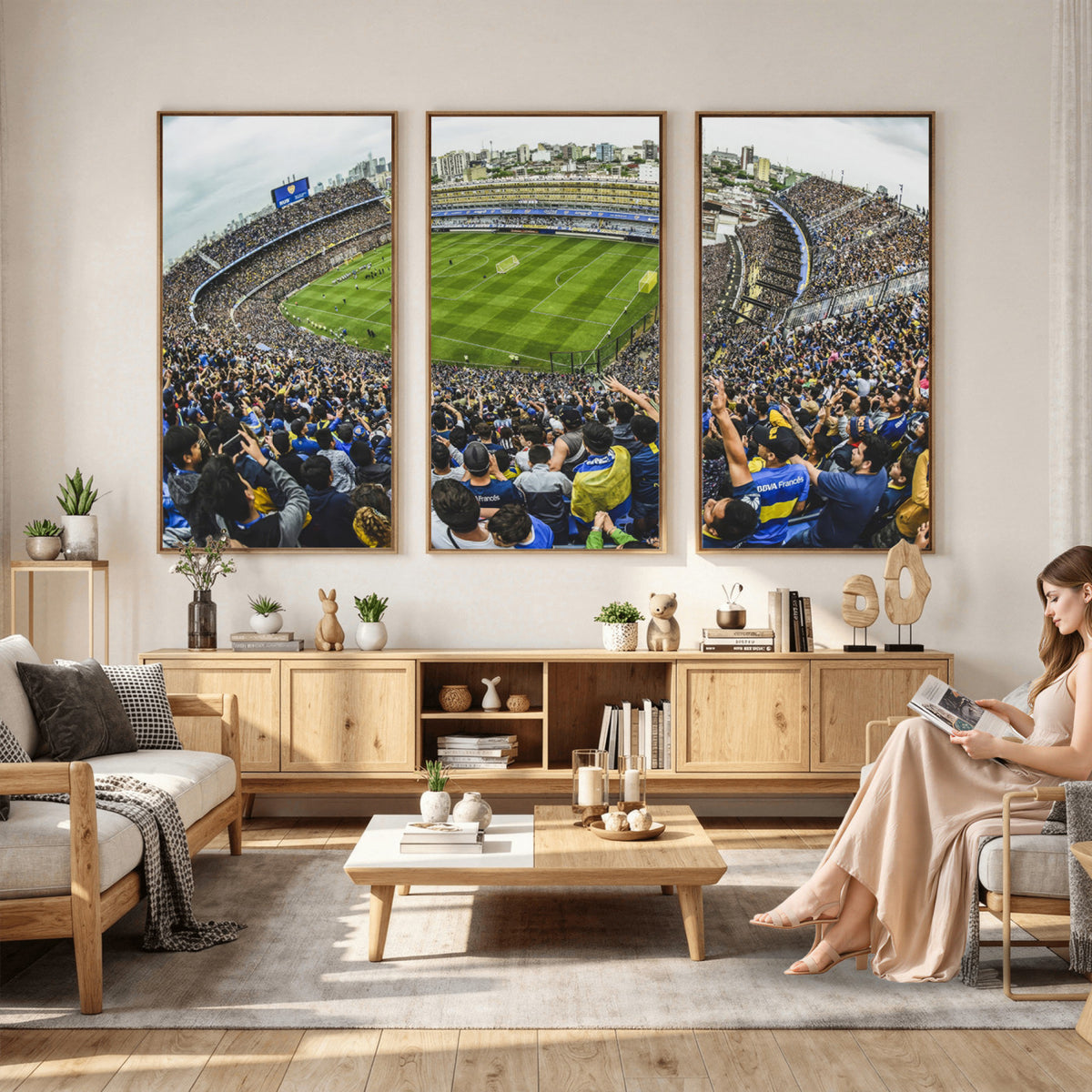 63839-MGV-CV-36X24 - Boca Juniors Soccer Team Print Wall Art, Buenos Aires Bombonera Stadium