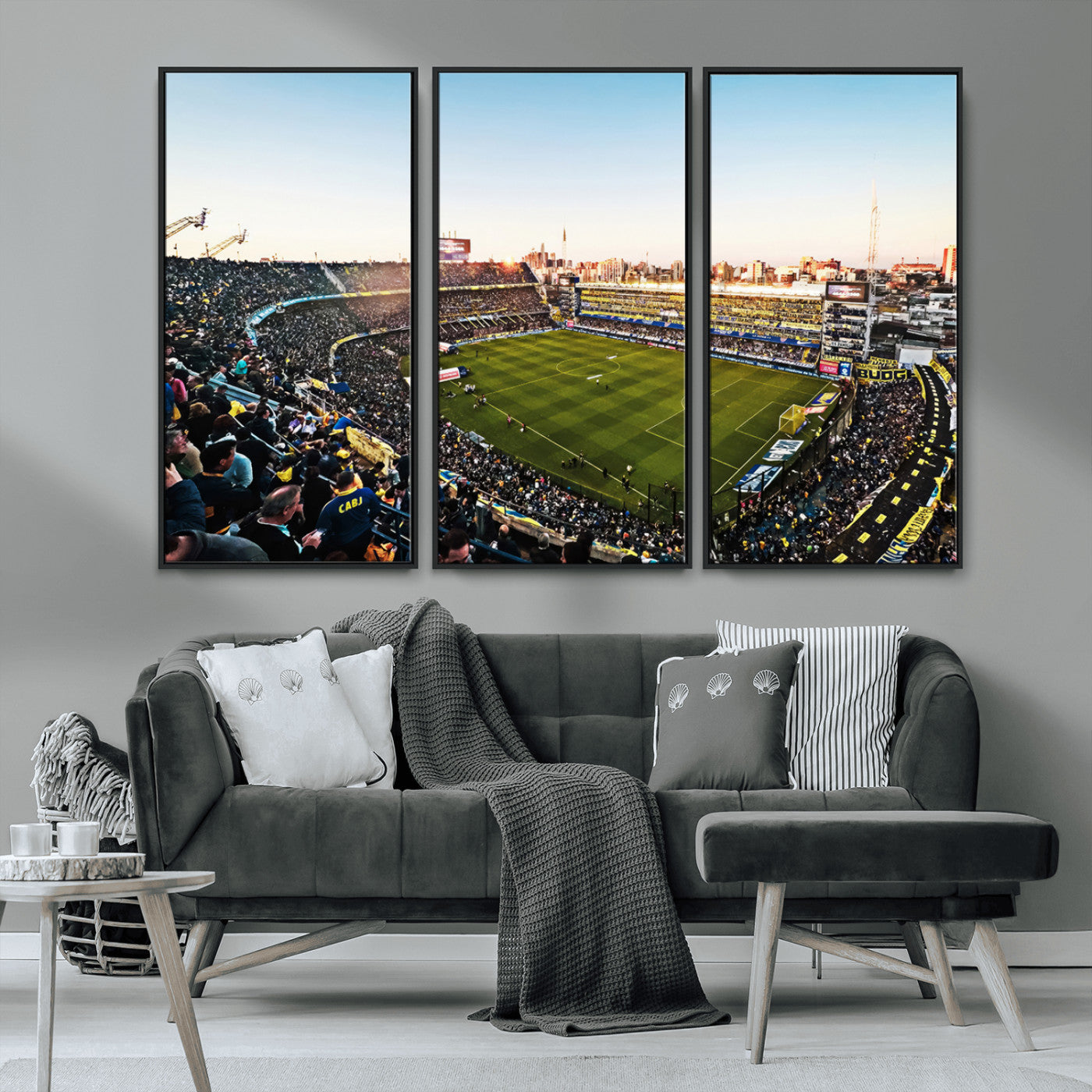 MGV-FC-48X32-3P - Boca Juniors Soccer Team Print - Buenos Aires Bombonera Stadium Wall Art Canvas Print