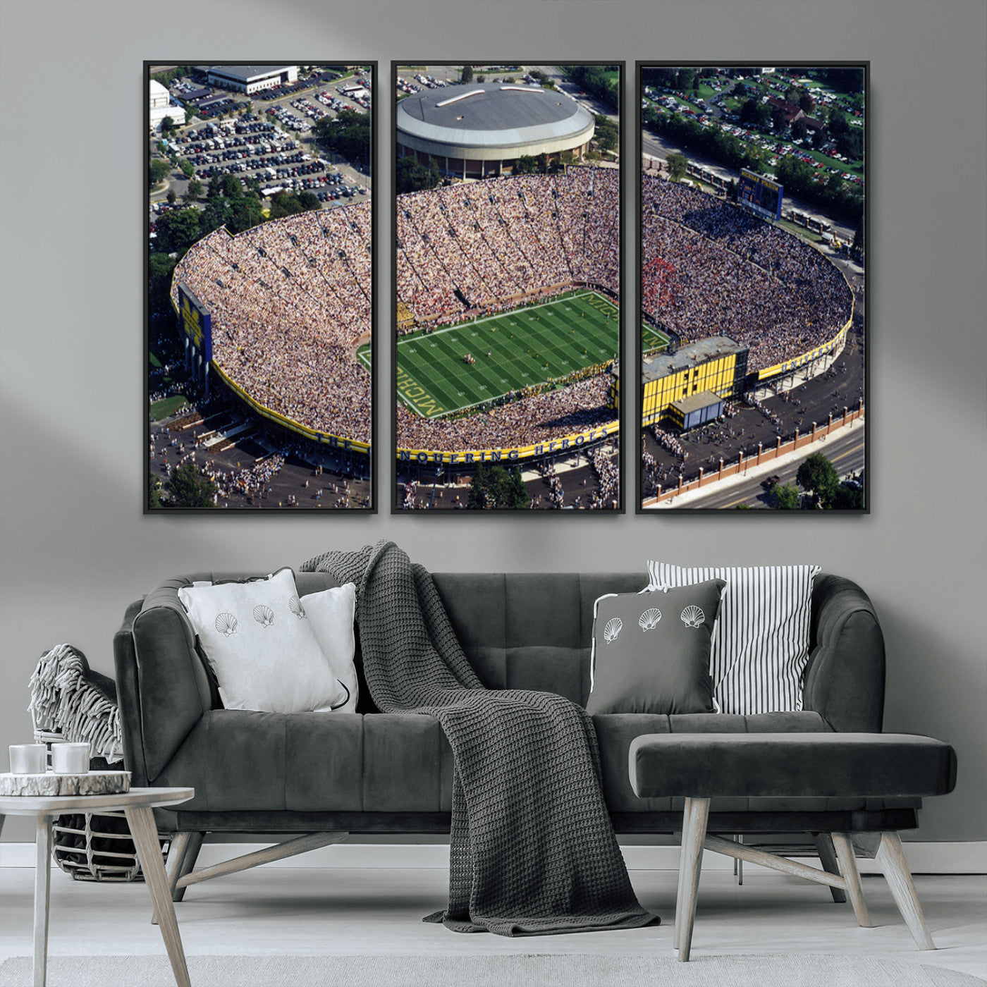 MGV-FC-48X32-3P - Michigan Wolverines Football Team Print - Ann Arbor Michigan Stadium Print, Michigan Wolverines