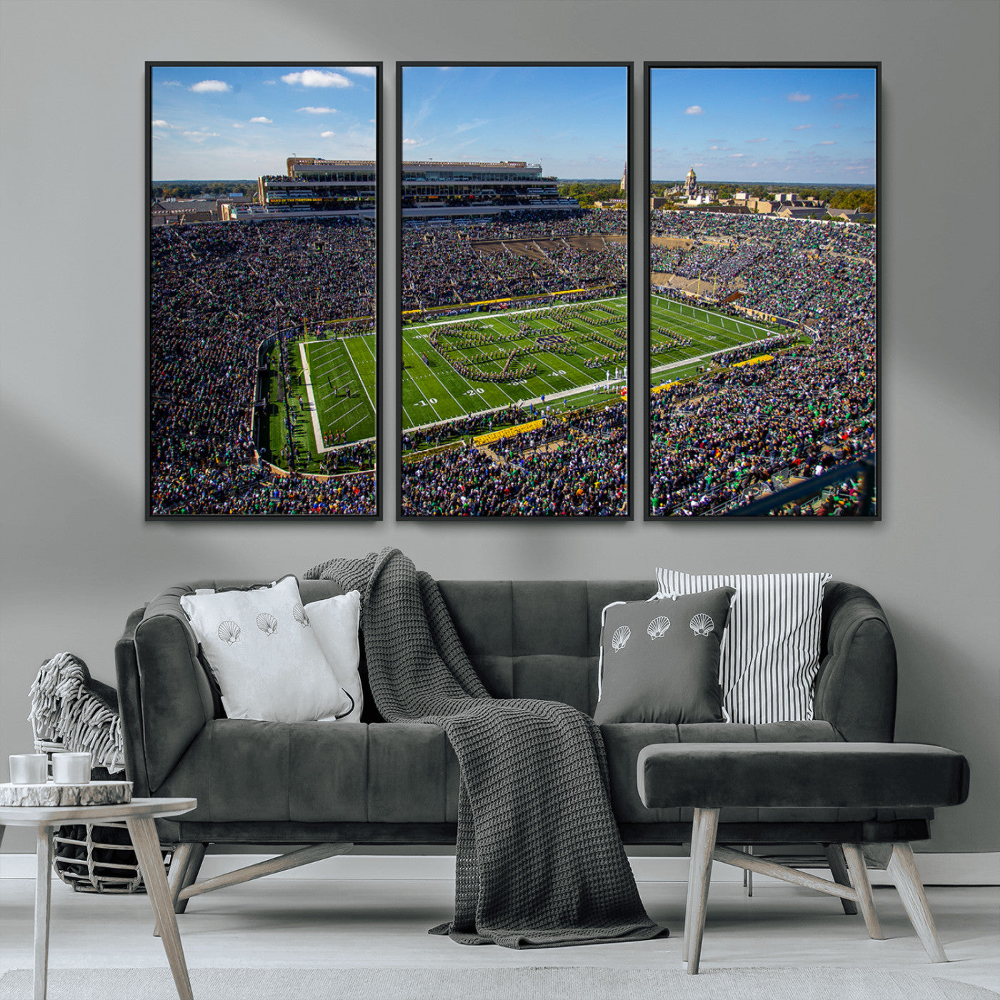 MGV-FC-48X32-3P - Notre Dame Fighting Irish Football Team Print - Notre Dame Stadium Wall Art Canvas Print