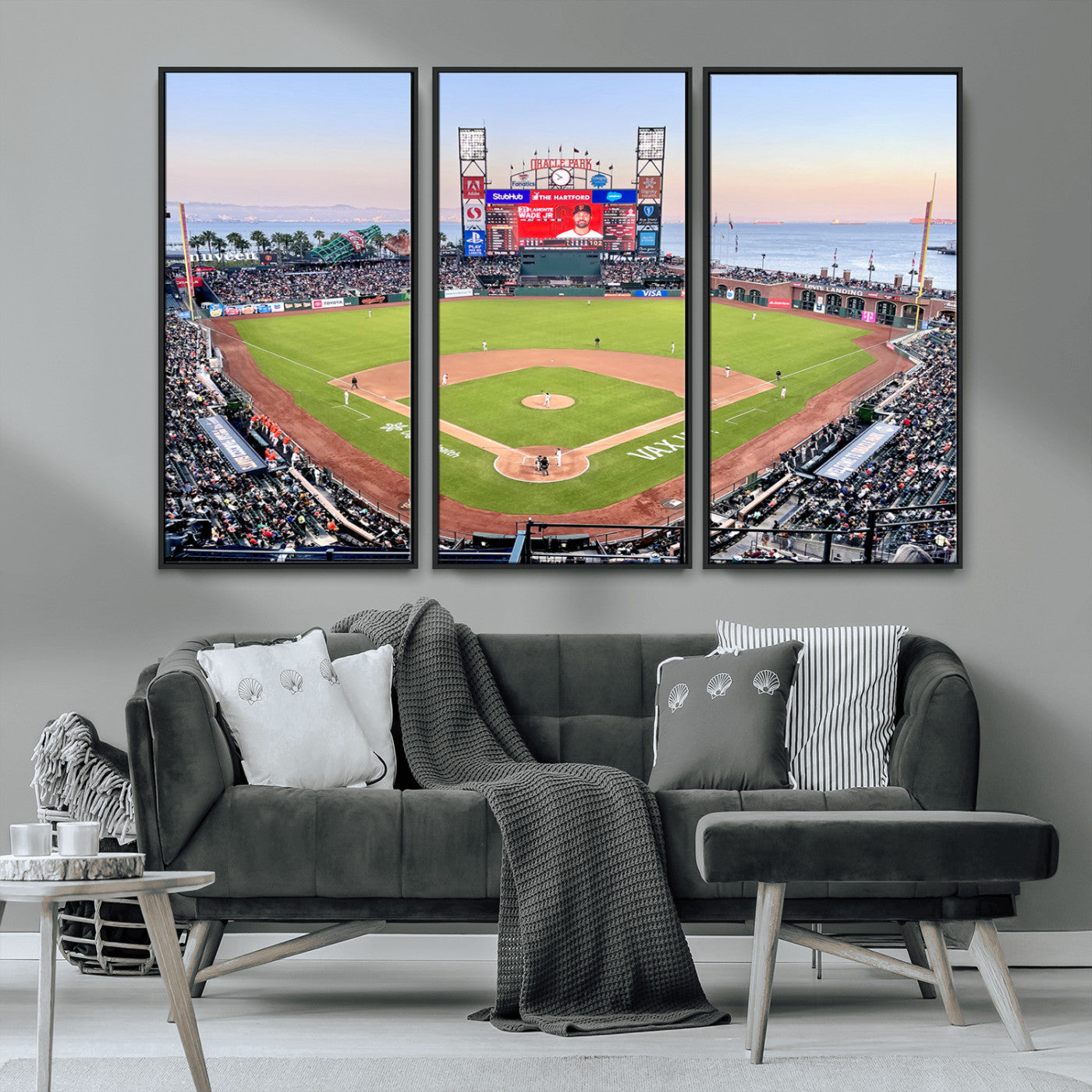 MGV-FC-48X32-3P - San Francisco Giants Baseball Team Print - Oracle Park Stadium Wall Art Canvas Print