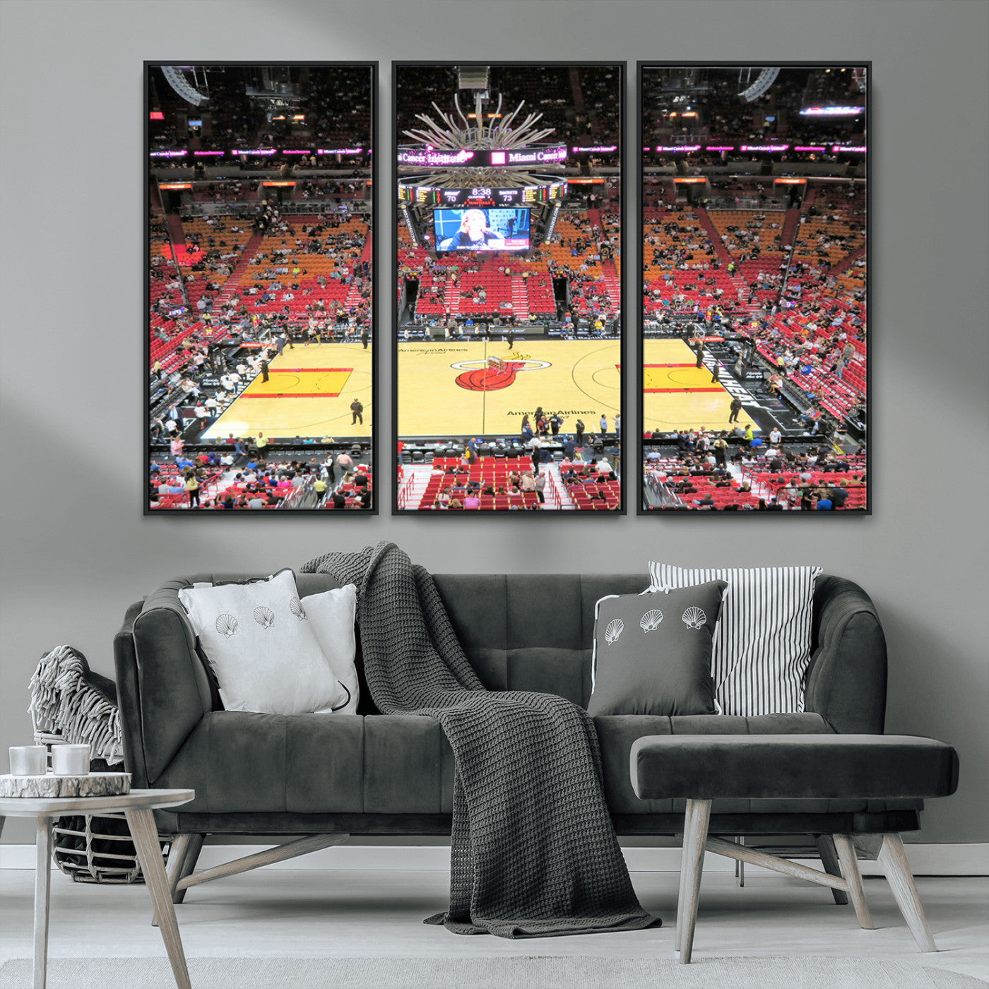 MGV-FC-48X32-3P - Miami Heat Basketball Team Print Wall Art- Kaseya Center Stadium Wall Art Canvas Print