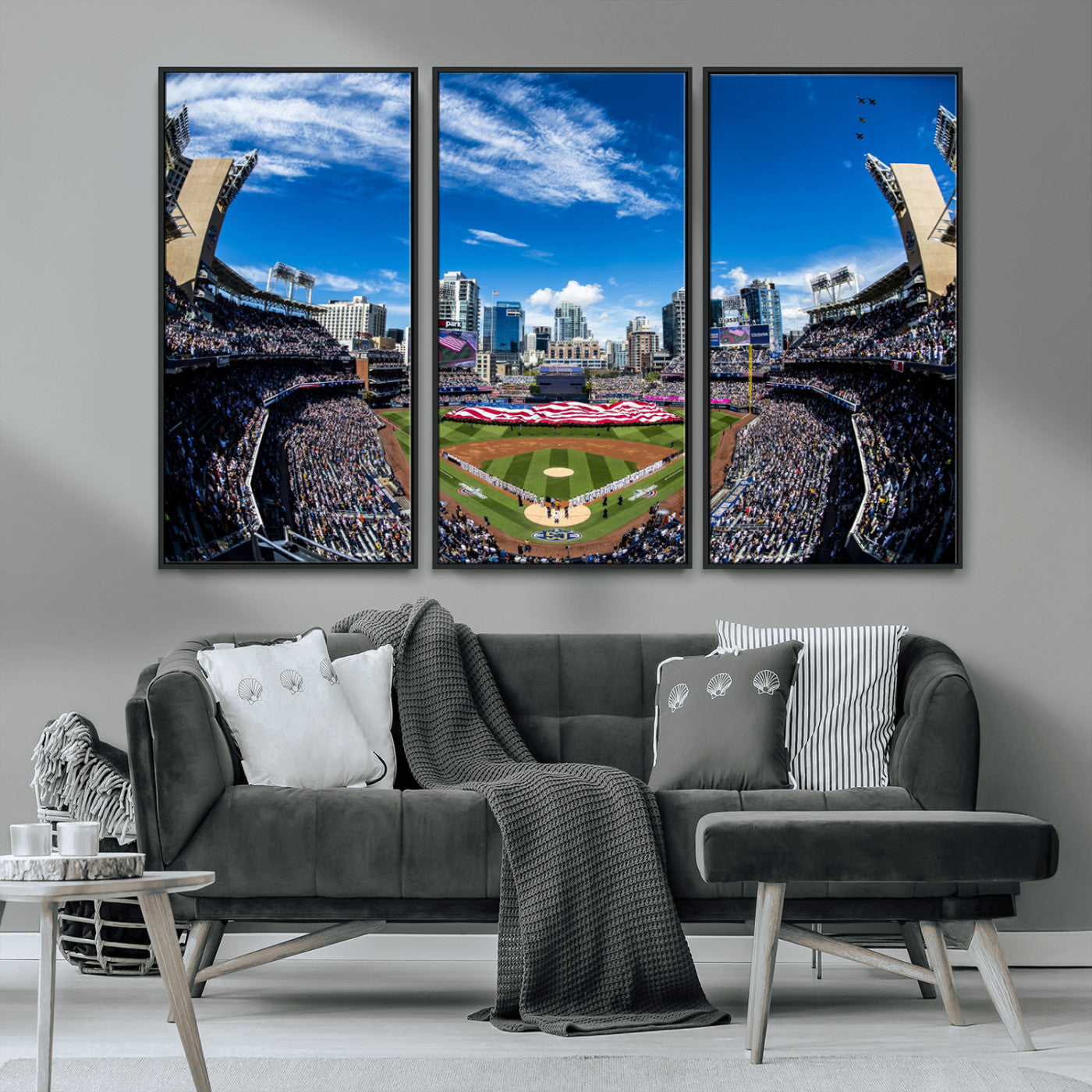 MGV-FC-48X32-3P - San Diego Padres Baseball Team Print - Petco Park Stadium Wall Art Canvas Print