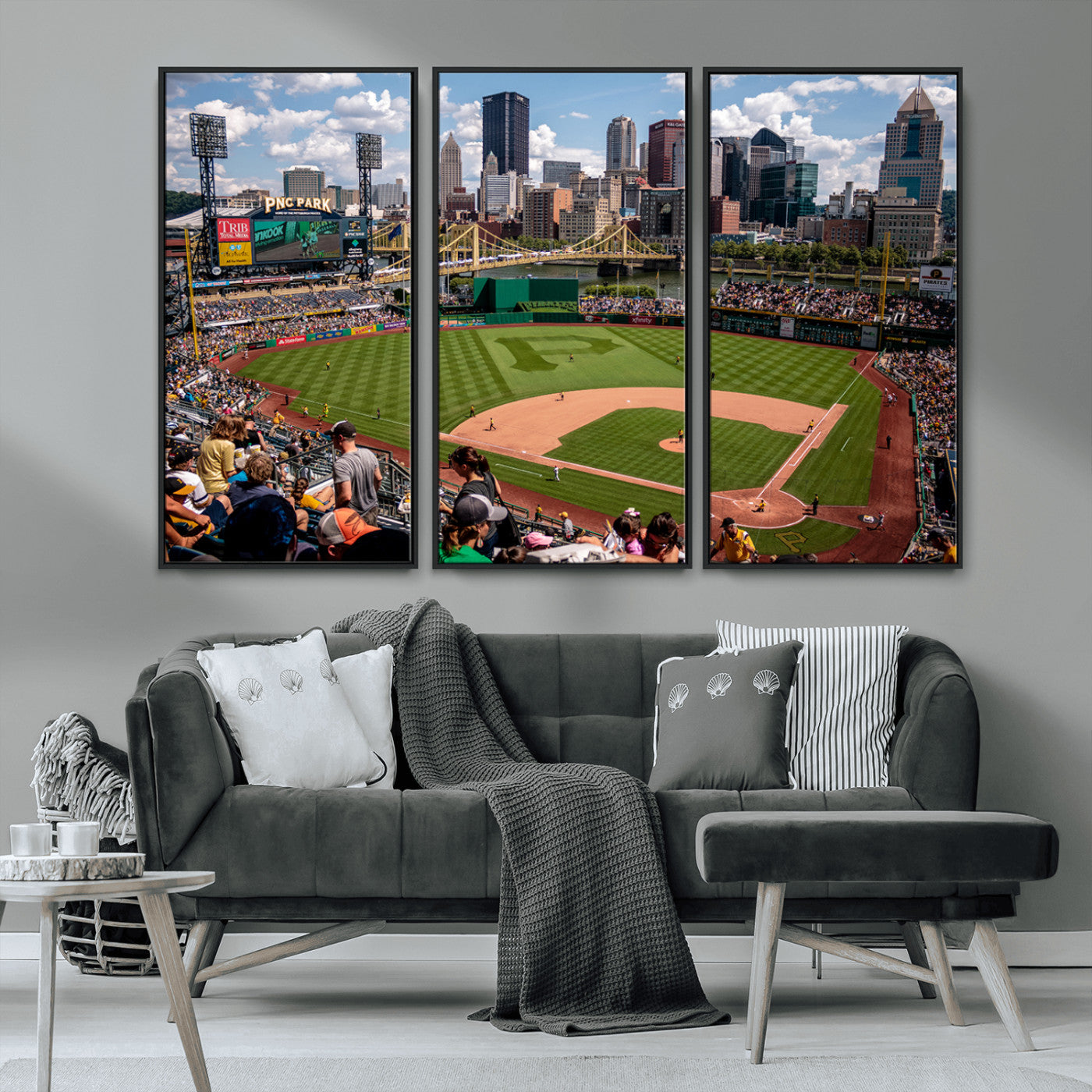 MGV-FC-48X32-3P - Pittsburgh Pirates Baseball Team Print - PNC Park Stadium Wall Art Canvas Print - Ready to Hang