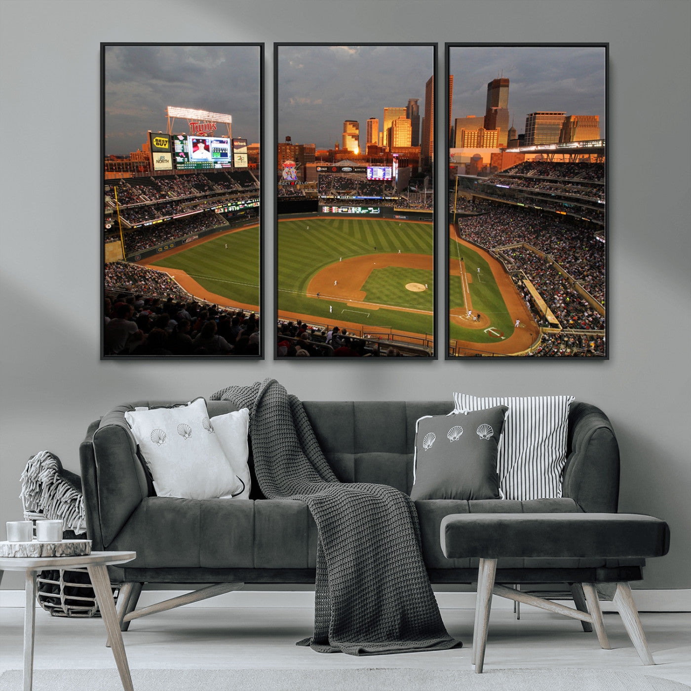 MGV-FC-48X32-3P - Minnesota Twins Baseball Team Print - Minneapolis Target Field Stadium Wall Art Canvas Print