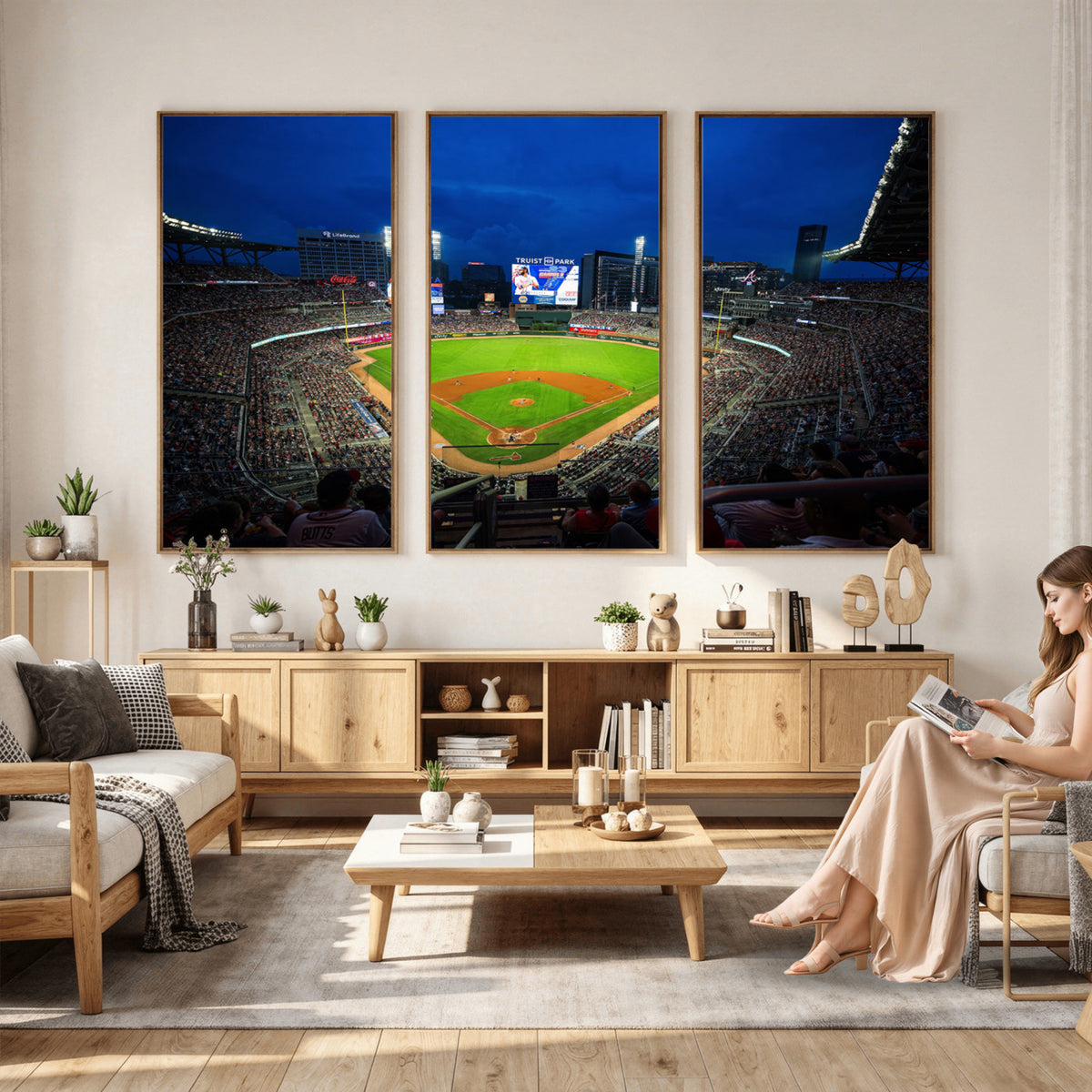 88590-MGV-CV-36X24 - Truist Park Night Game Canvas Art, Atlanta Braves Stadium