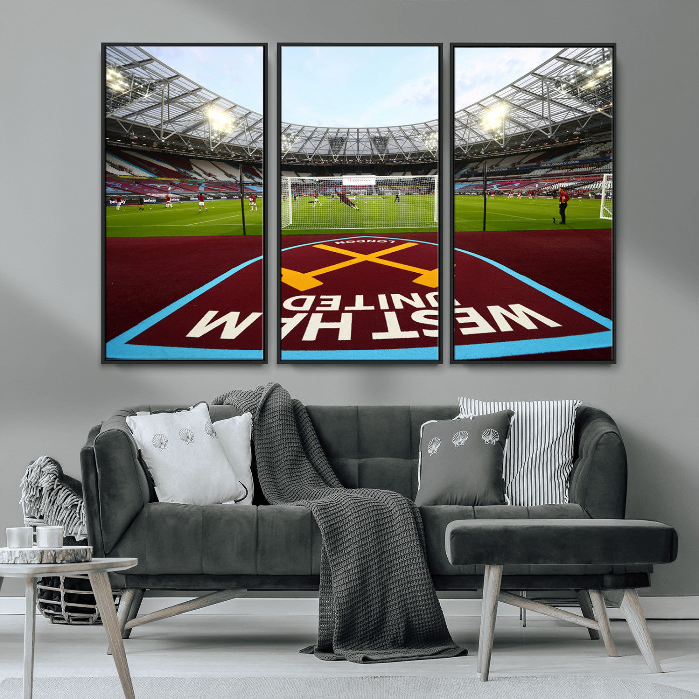 MGV-FC-48X32-3P - West Ham United FC Stadium Canvas Wall Art – London Stadium Football Print – Premier League Team