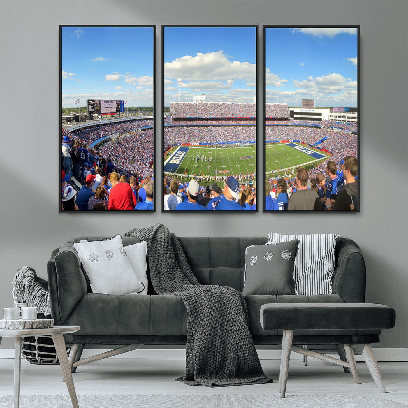 MGV-FC-48X32-3P - Buffalo Bills NFL Football Team Print - Buffalo Highmark Stadium Wall Art Canvas Print