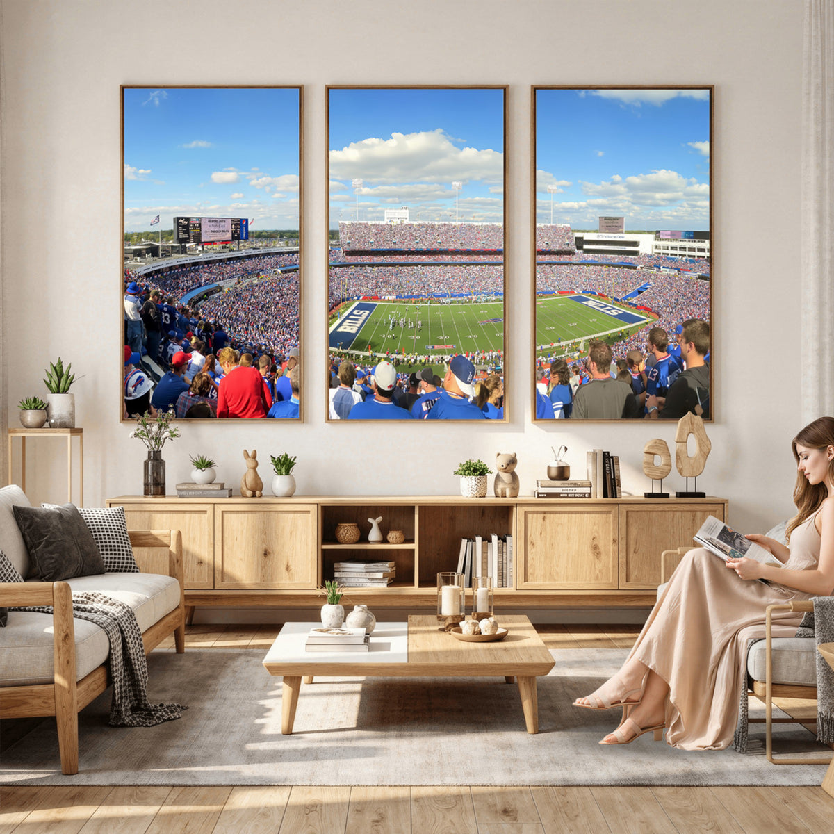 35302-MGV-CV-36X24 - Buffalo Bills NFL Football Team Print, Game Day at Buffalo Highmark Stadium