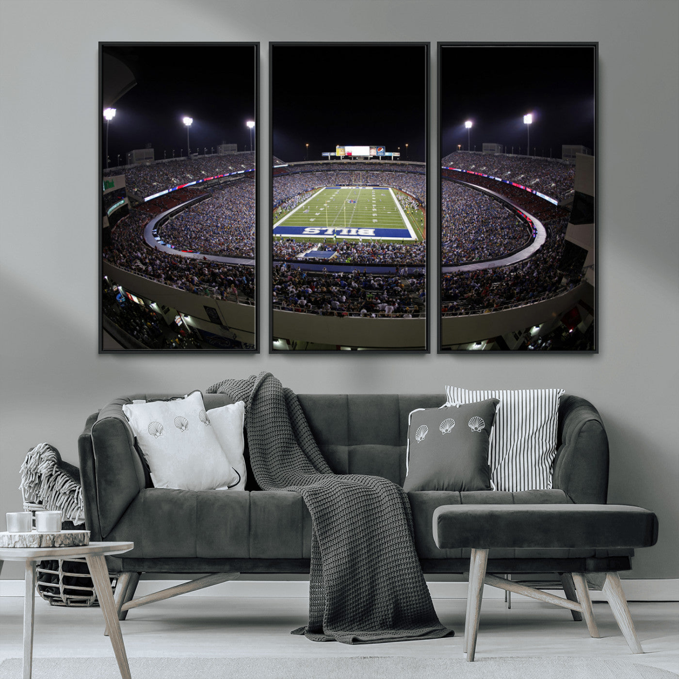 MGV-FC-48X32-3P - Buffalo Bills NFL Football Team Print - Buffalo Highmark Stadium Wall Art Canvas Print