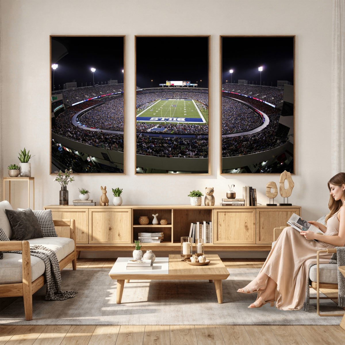 98546-MGV-CV-36X24 - Buffalo Bills NFL Football Team Print, Buffalo Highmark Stadium Wall Art