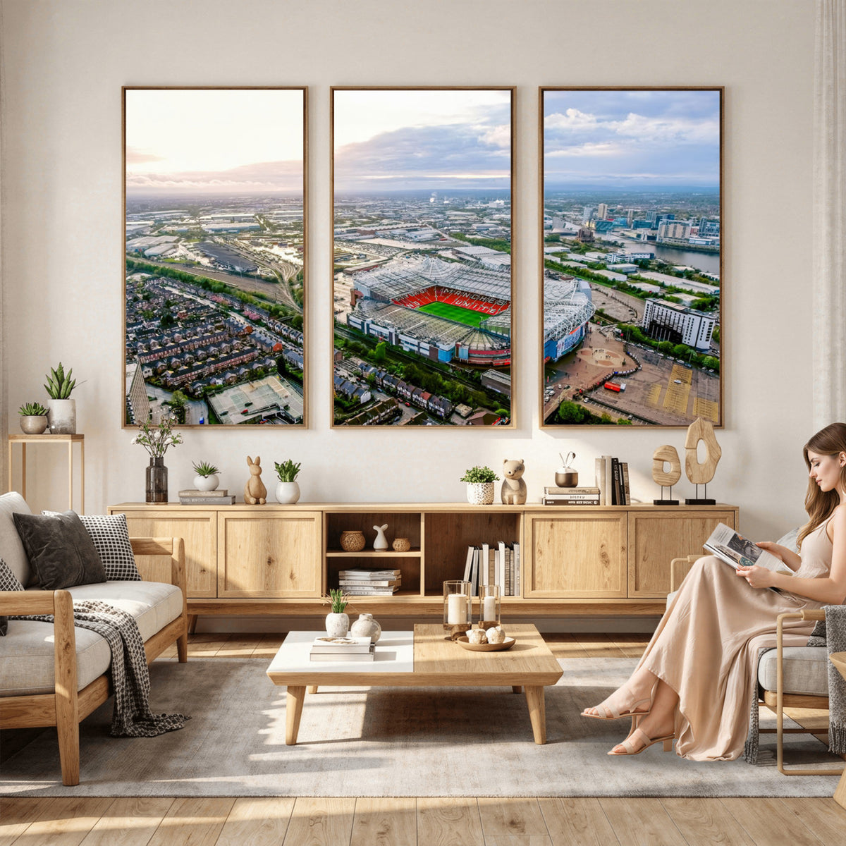 85657-MGV-CV-36X24 - Old Trafford Manchester United Stadium Wall Art Canvas Print