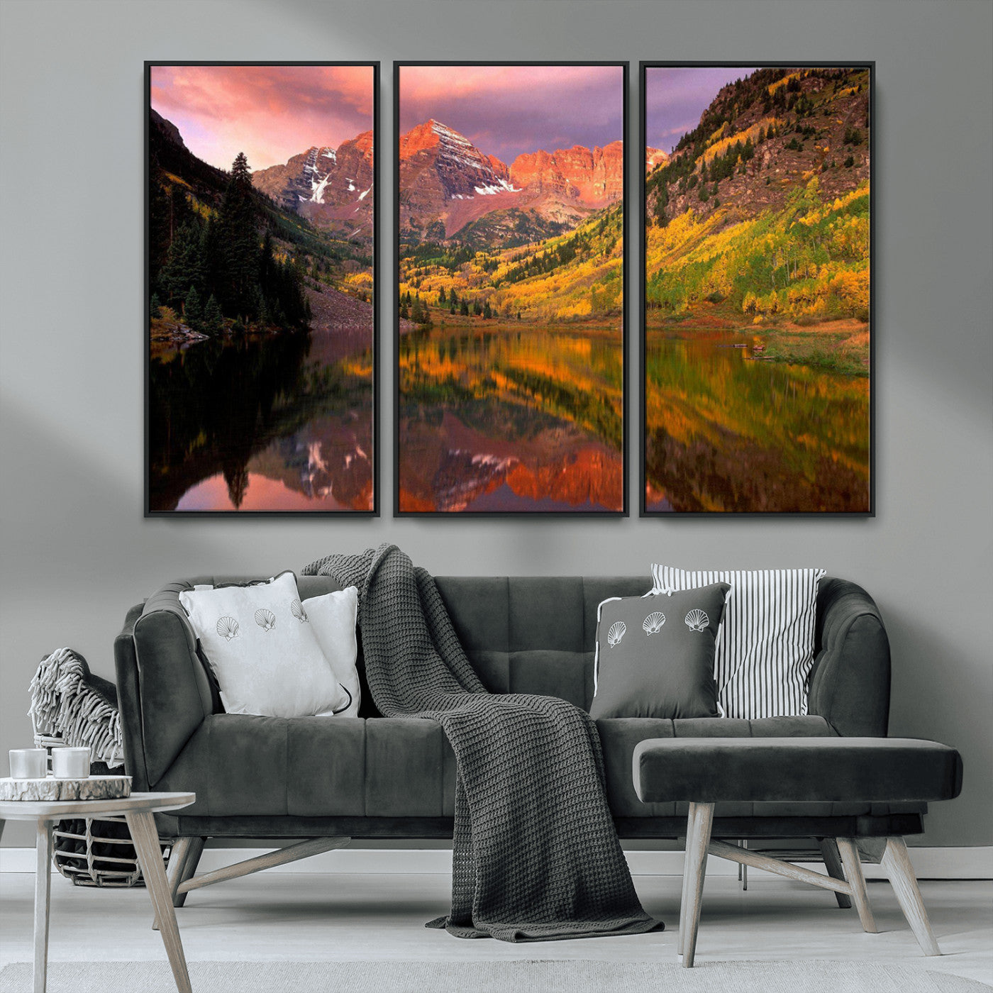 86946-MGV-CV-36X24-Colorado Rockies Mountain Sunset Wall Art | Ready to Hang and Framed | Scenic Nature Landscape