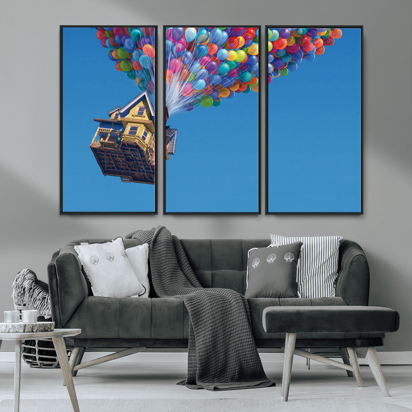 MGV-FC-48X32-3P - Carl Fredricksen, Up Movie Wall Art, Balloons Wall Art, Air Balloons for Kids Room Print