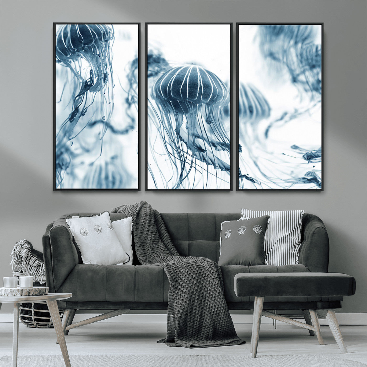 MGV-FC-48X32-3P - Abstract Jellyfish Canvas Print Wall Art