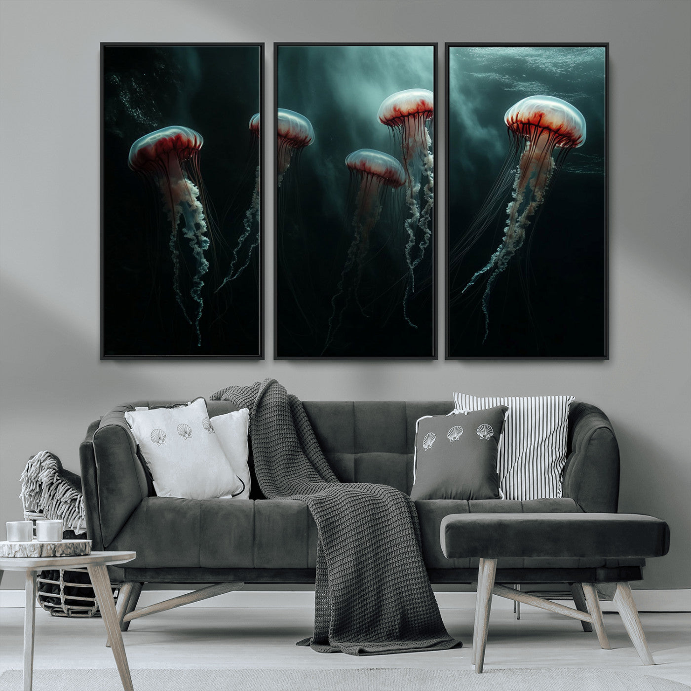 MGV-FC-48X32-3P - Abstract Jellyfish Wall Art Canvas Print