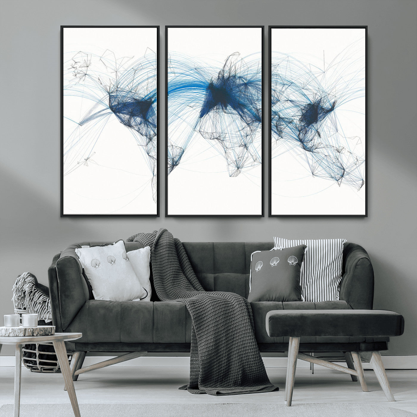 MGV-FC-48X32-3P - Push Pin World Map Canvas Print – Framed Wall Art for Couples to Track Their Travels – Anniversary