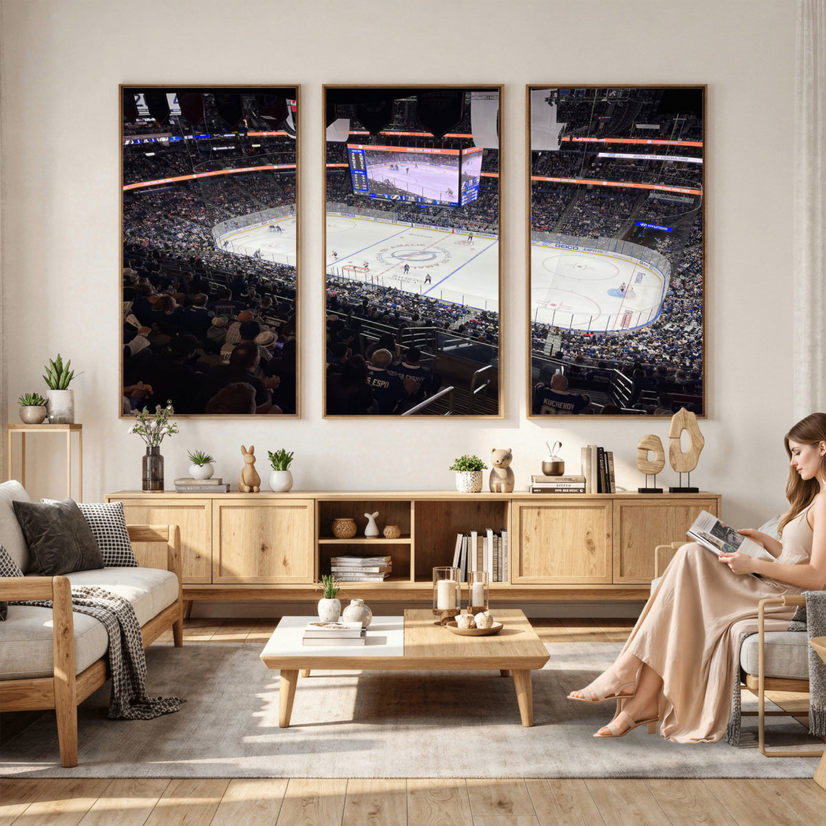 51641-MGV-CV-36X24 - Amalie Arena Florida Wall Art Canvas Print, NHL Hockey, Framed and Ready to Hang