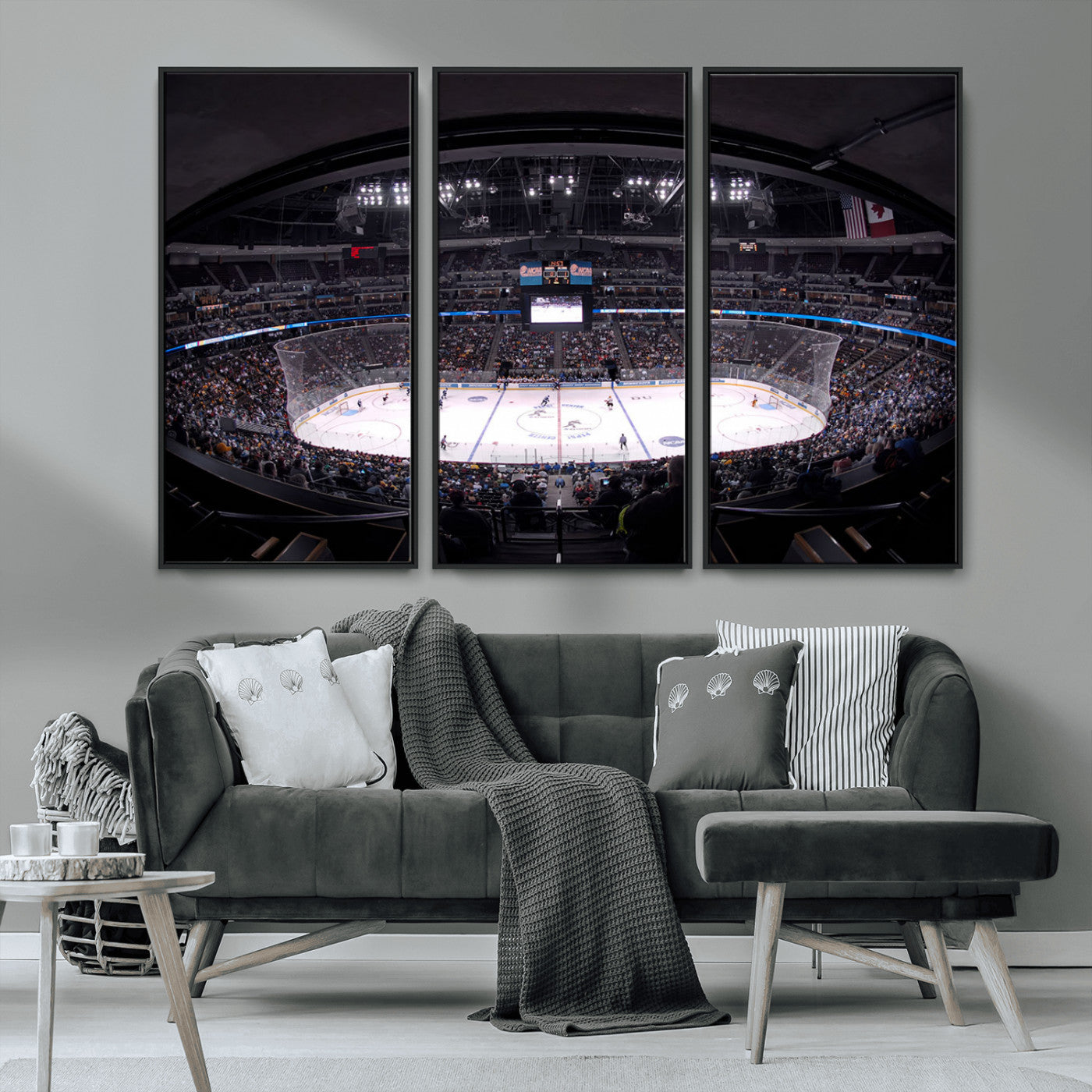 MGV-FC-48X32-3P - Ball Arena Denver Colorado Avalanche Hockey Team Wall Art Canvas Print - Denver Ice Hockey Stadium