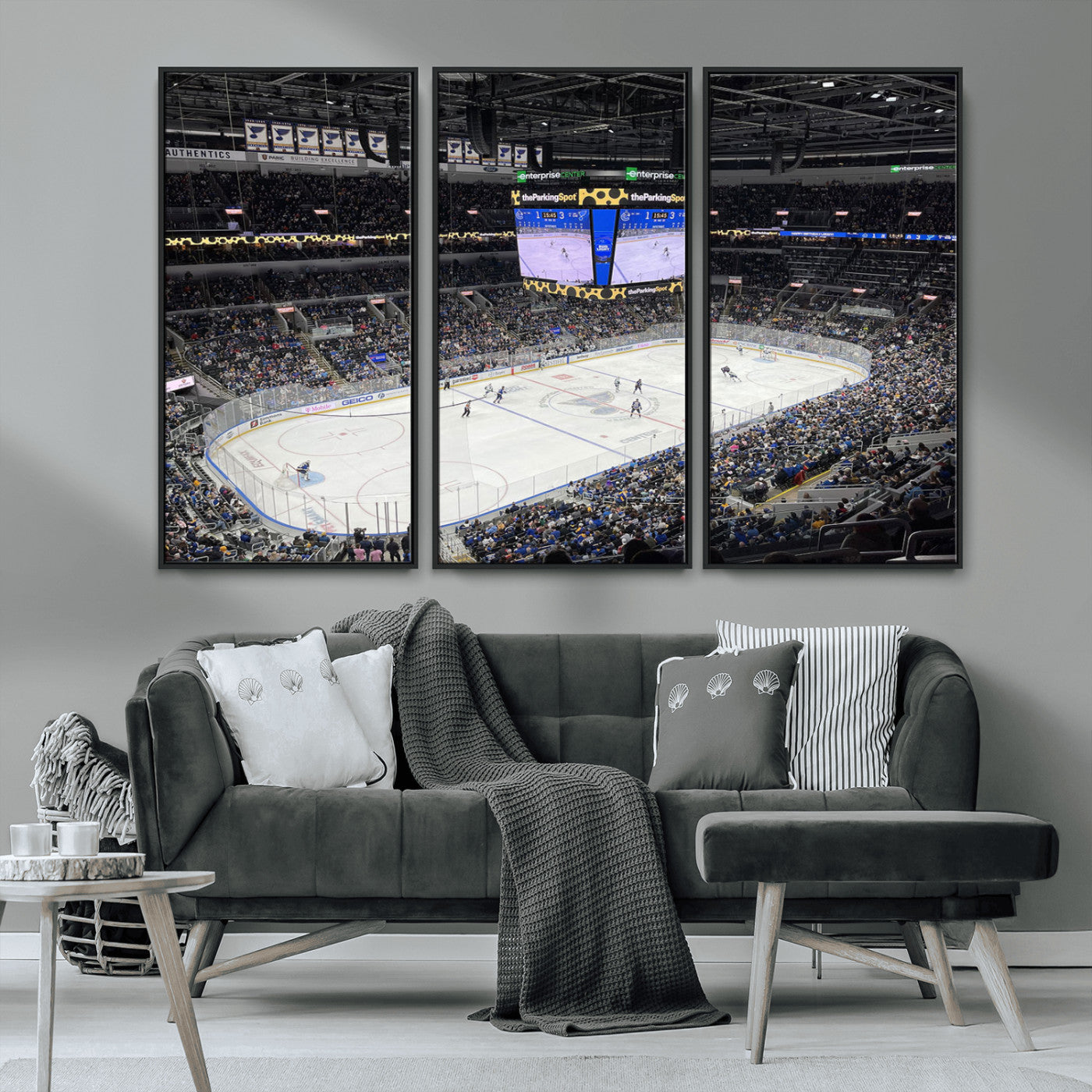 MGV-FC-48X32-3P - Enterprise Center Missouri St. Louis Blues Hockey Stadium Wall Art Canvas Print