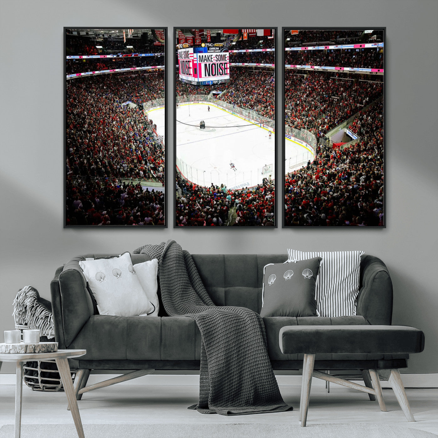 MGV-FC-48X32-3P - PNC Arena Raleigh North Carolina Hurricanes Hockey Stadium Wall Art Canvas, North Carolina