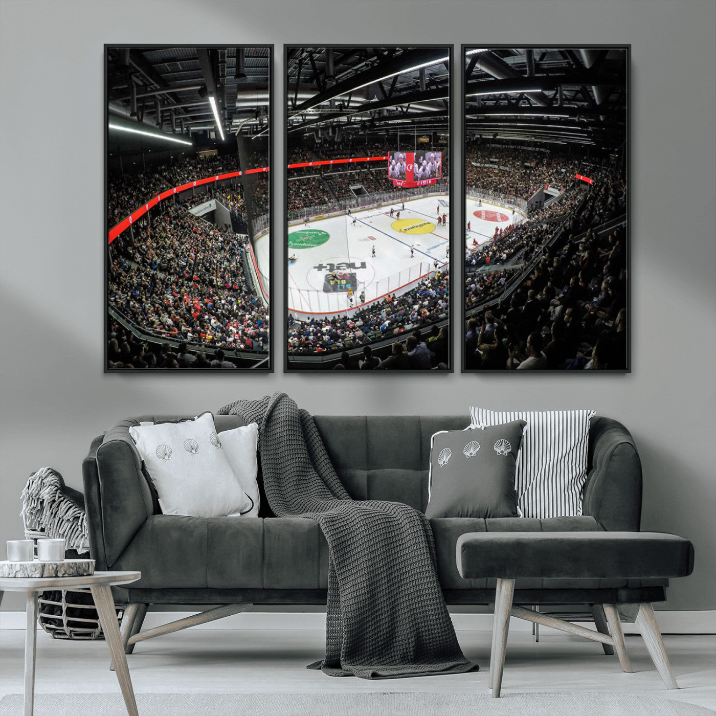 MGV-FC-48X32-3P - Vaudoise Lausanne Ice Hockey Arena Stadium Wall Art Canvas, Vaudoise Lausanne Ice Hockey Canvas