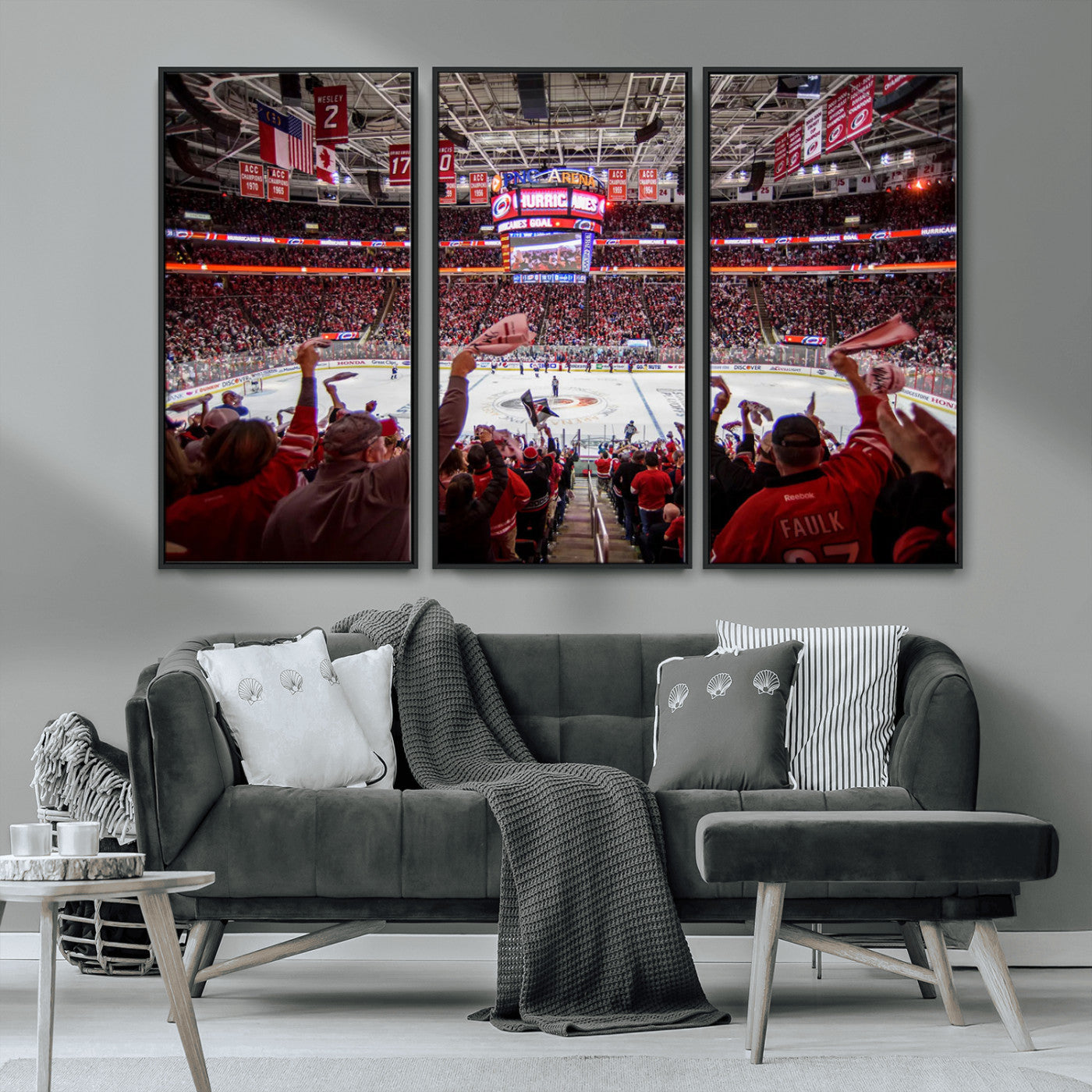 MGV-FC-48X32-3P - Carolina Hurricanes Ice Hockey Stadium Wall Art, Carolina Hurricanes Canvas Print