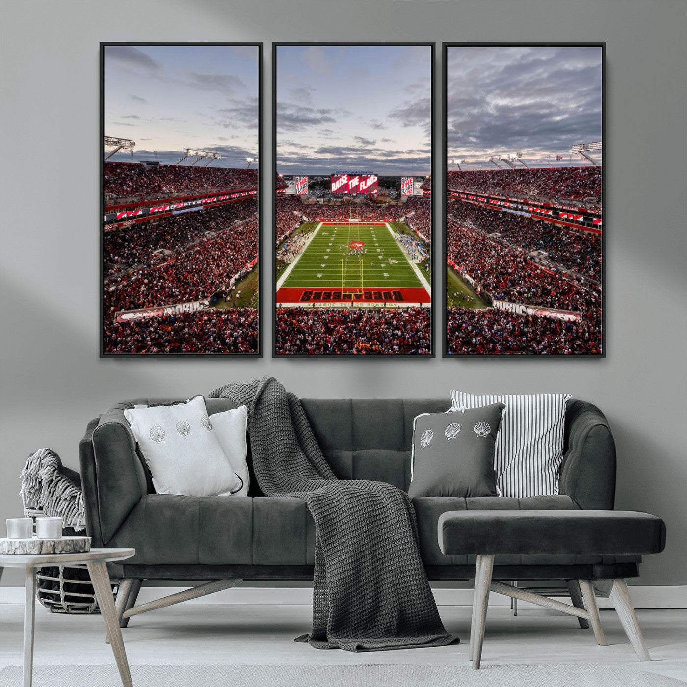 MGV-FC-48X32-3P - Florida Tampa Raymond James Stadium Wall Art Canvas Print - NFL Football Stadium Print Canvas
