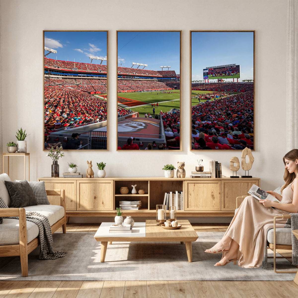 65229-MGV-CV-36X24 - Florida Tampa Raymond James Stadium Wall Art Canvas Print - NFL Football Stadium Print