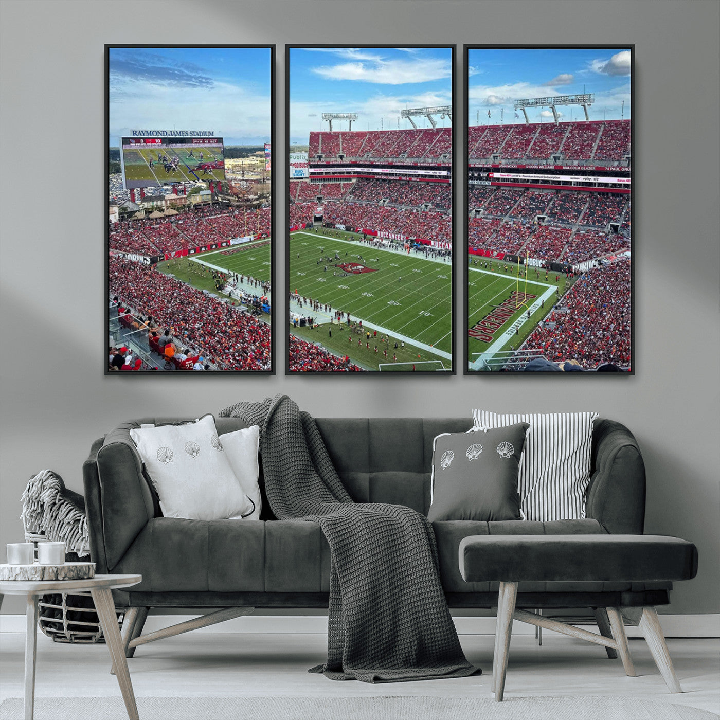 MGV-FC-48X32-3P - Florida Tampa Raymond James Stadium Wall Art Canvas Print - NFL Football Stadium Print Canvas
