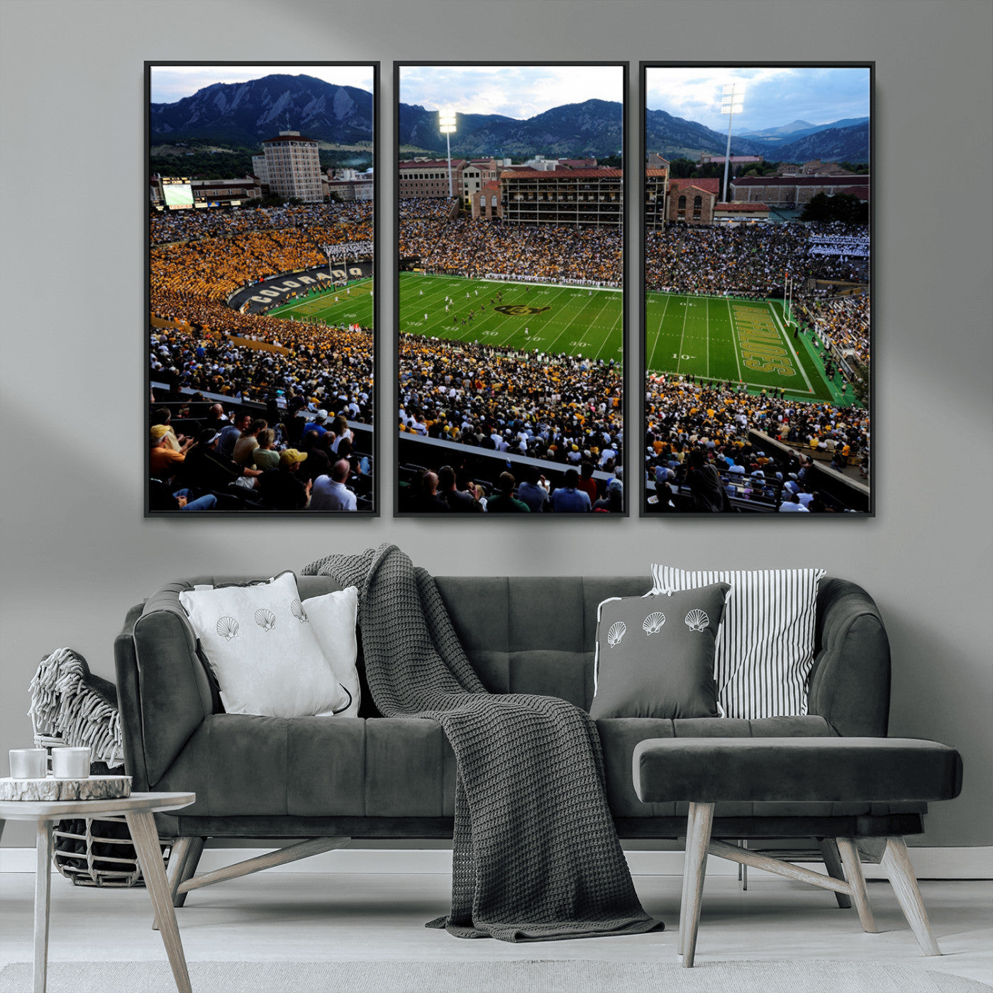 MGV-FC-48X32-3P - Colorado Buffaloes Canvas Print - Boulder Folsom Field Stadium Wall Art Canvas Print, Football Print