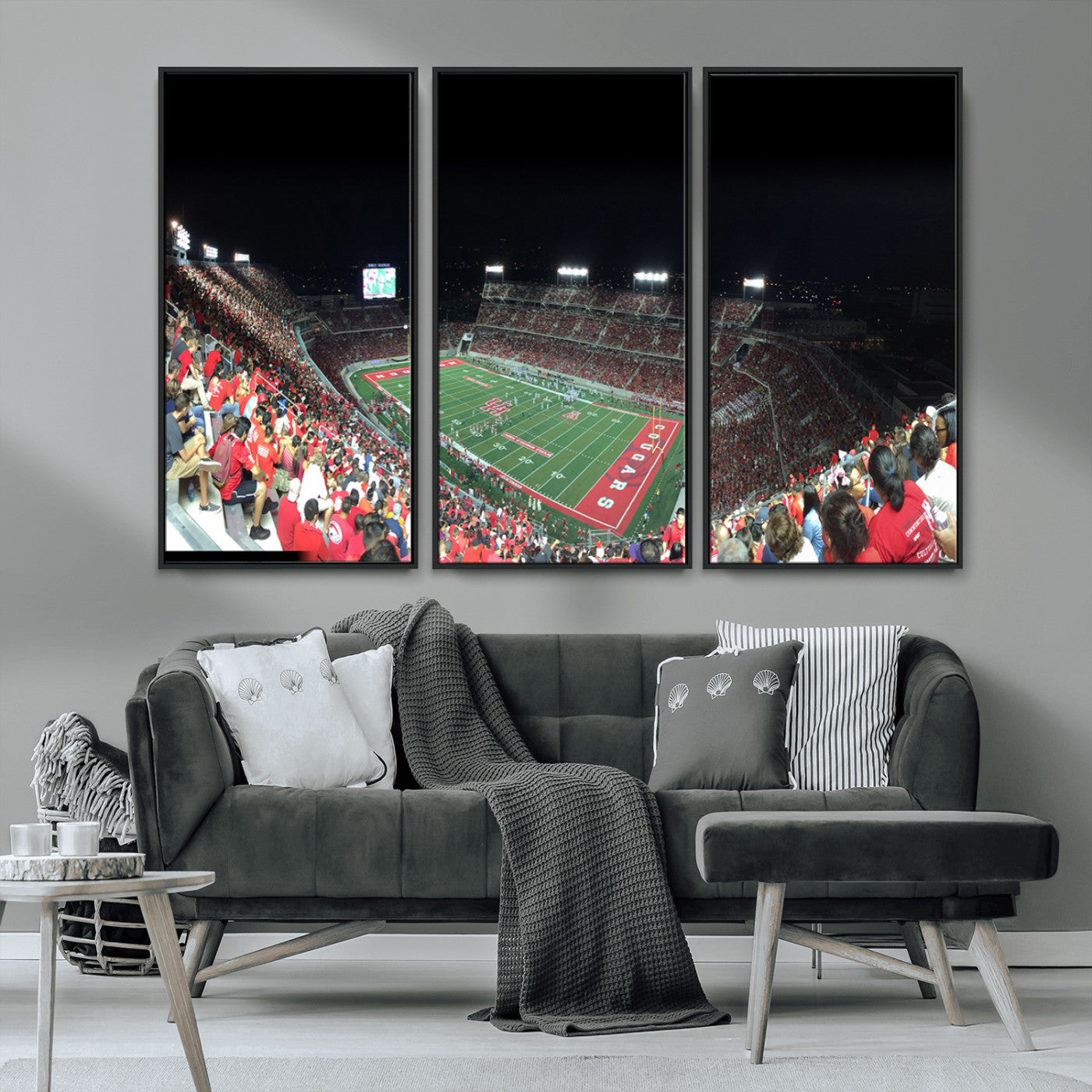 MGV-FC-48X32-3P - Houston Cougars Football Team Print - Houston TDECU Stadium Wall Art Canvas Print