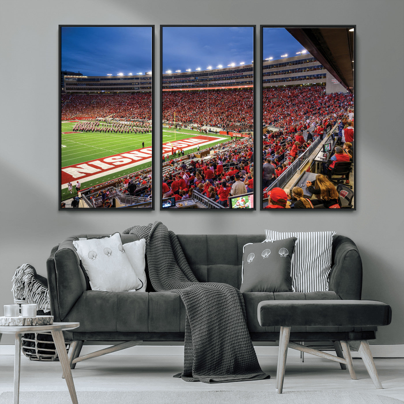 MGV-FC-48X32-3P - Wisconsin Badgers Football Team Print - Madison Camp Randall Stadium Wall Art, Wisconsin Badgers