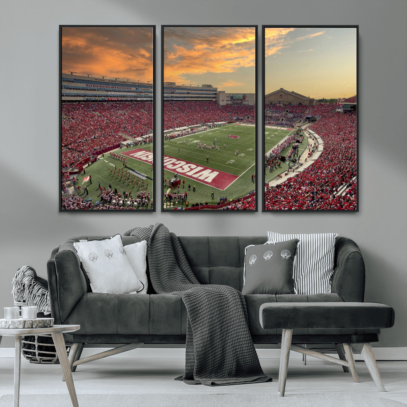 41472-MGV-CV-36X24-Camp Randall Stadium Wisconsin Badgers Large Wall Art Canvas Print | College Football Stadium Wall