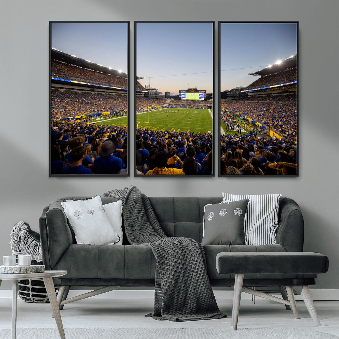 MGV-FC-48X32-3P - Pittsburgh Panthers Football Team Print - Pittsburgh Acrisure Stadium Wall Art Canvas Print