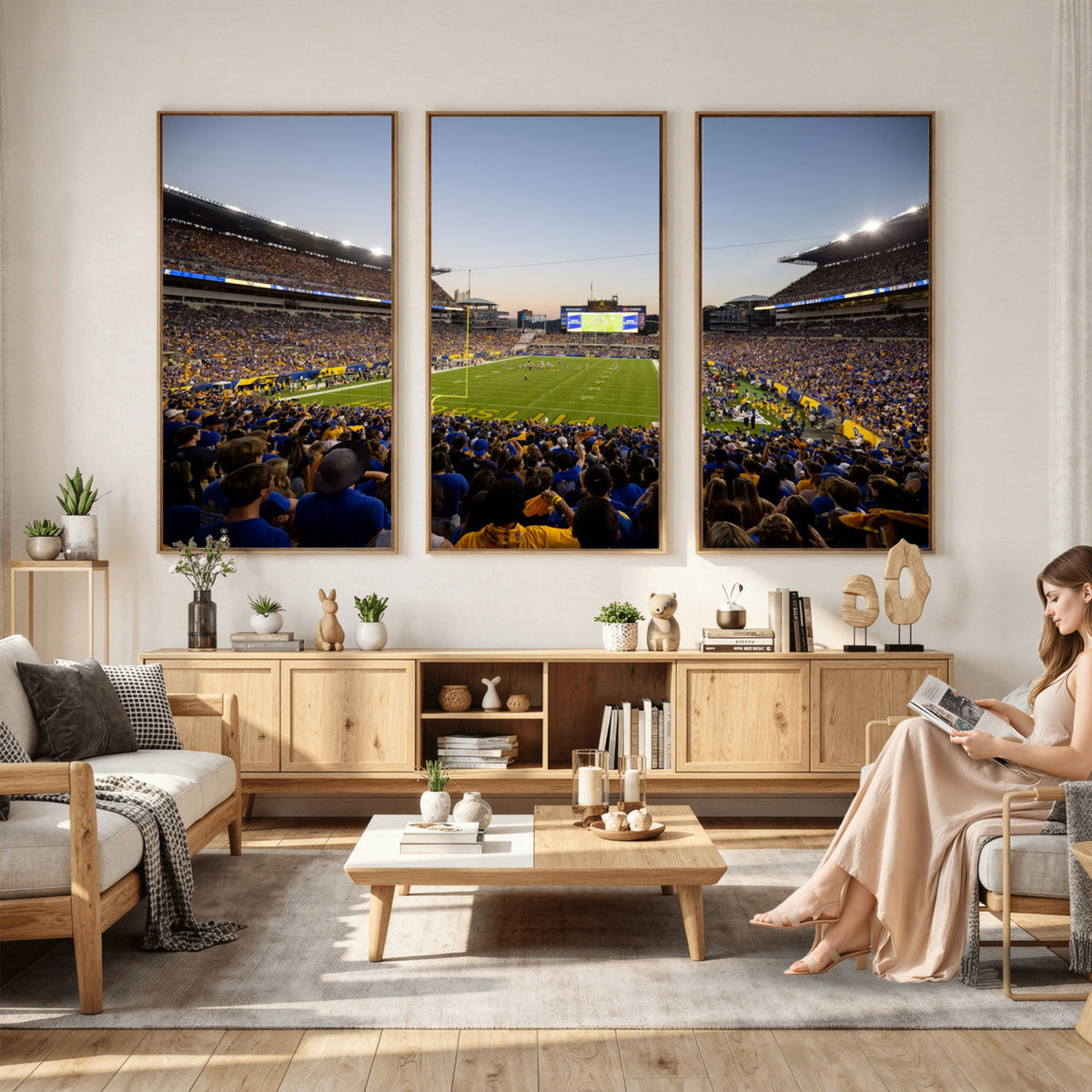 41853-MGV-CV-36X24 - Pittsburgh Panthers Football Team Print - Pittsburgh Acrisure Stadium Wall Art Canvas Print